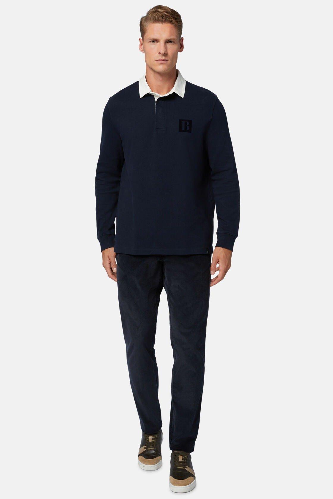 High-Performance Jersey Polo Shirt Blue, Navy blue, large image number 0