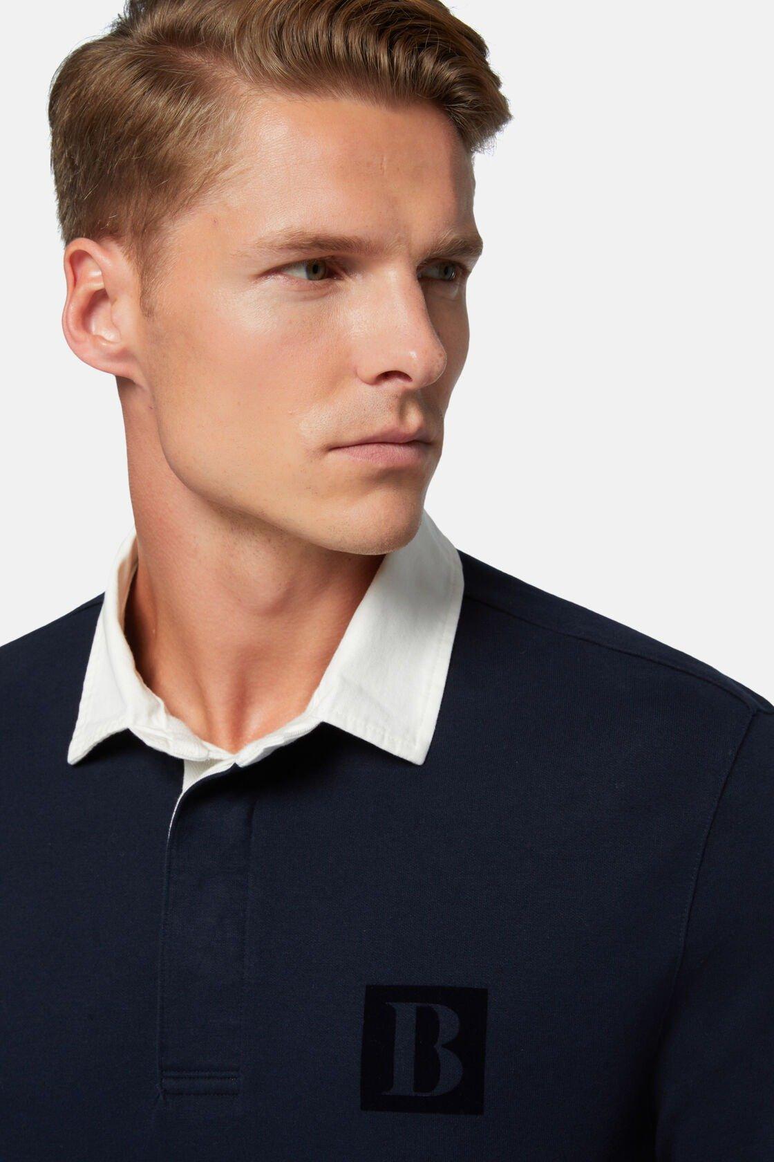 Polo Shirt in High-Performance Jersey, Navy Blue, Navy blue, large image number 9