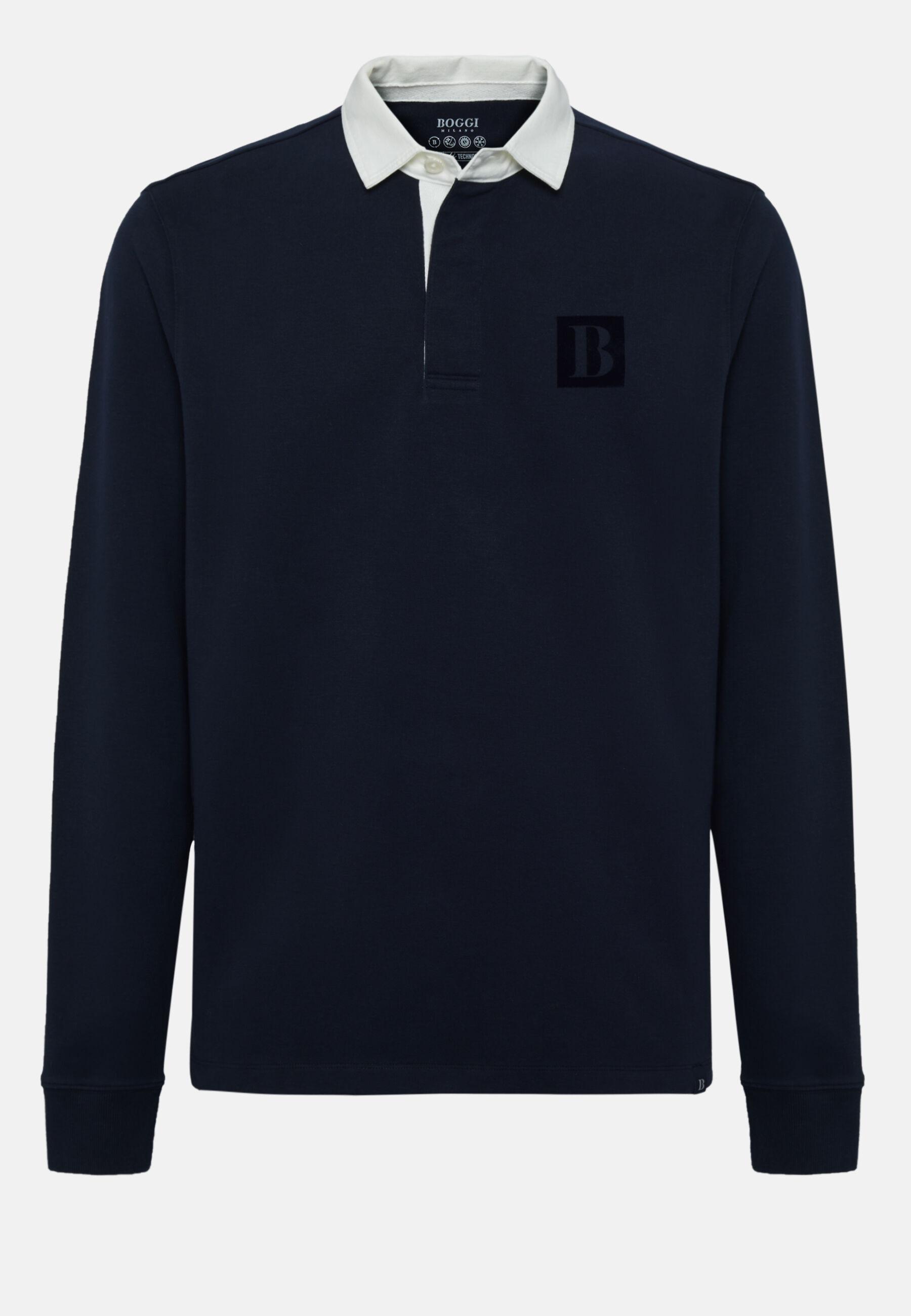 Polo Shirt in High-Performance Jersey, Navy Blue, Navy blue, large image number 11