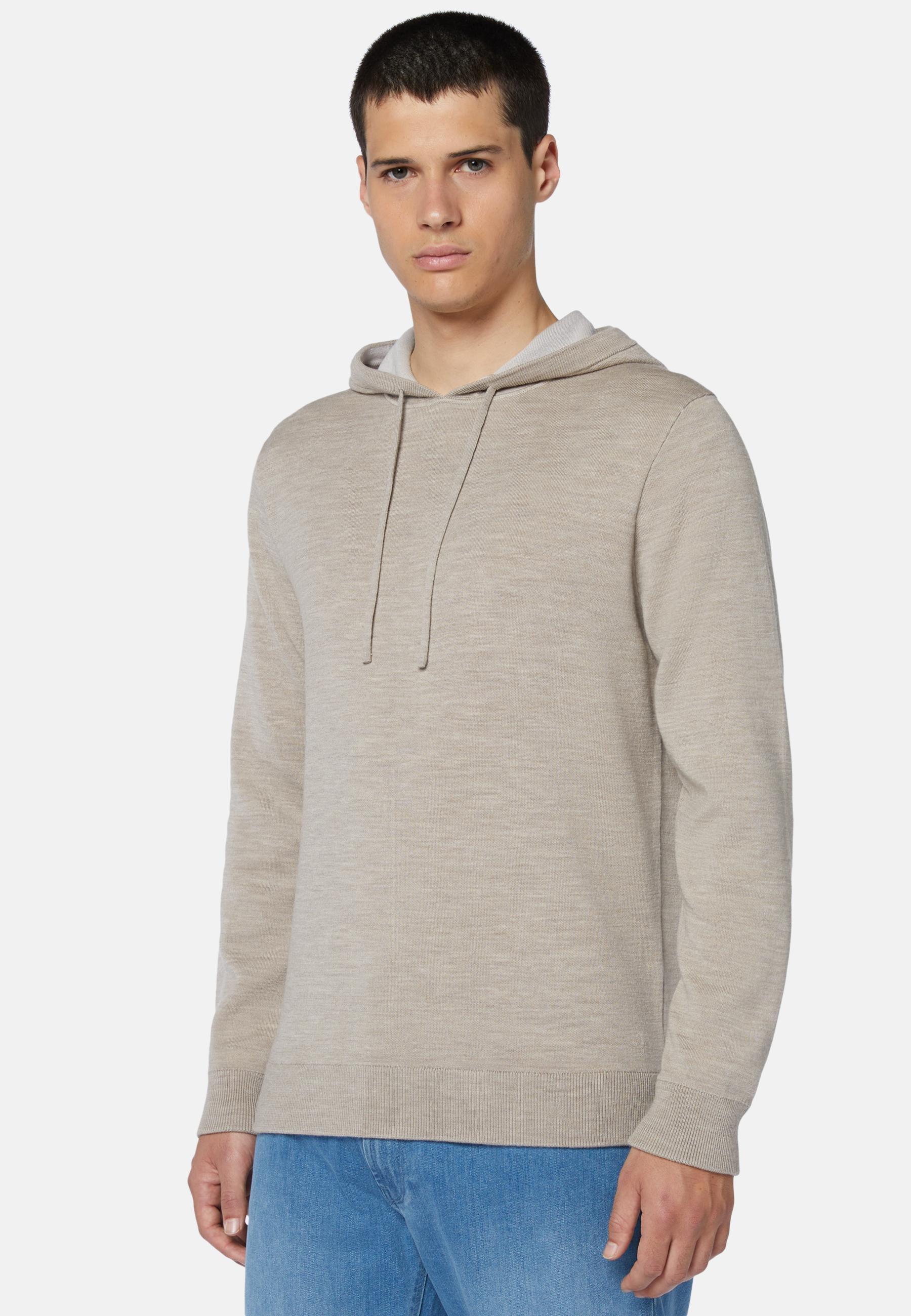 Double Hooded Jumper Beige, Sand, medium