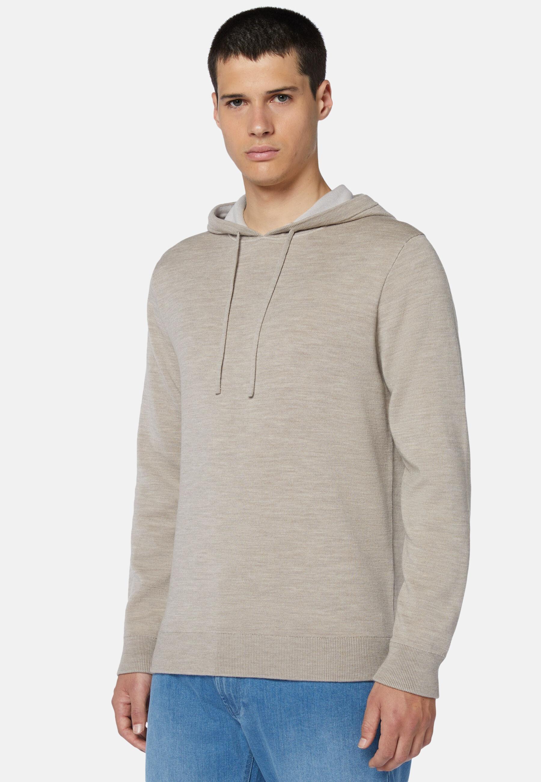 Double Hooded Jumper Beige, Sand, medium