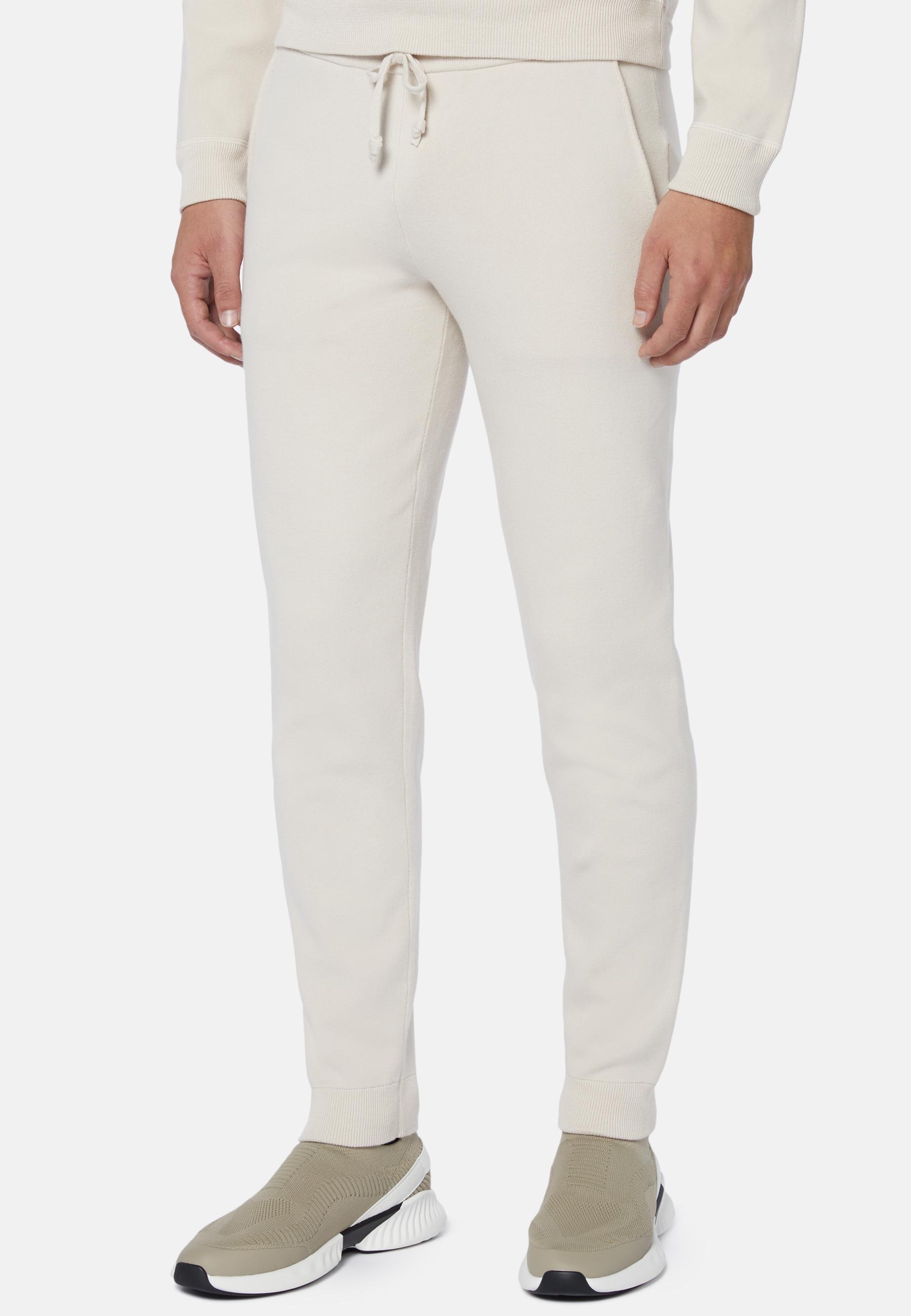 Trousers In Technical Cotton Jersey Fleece Beige, , large image number 0