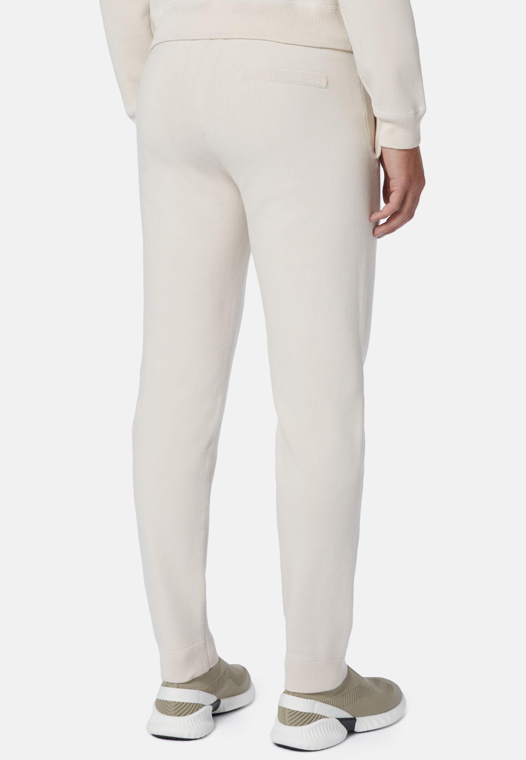 Trousers In Technical Cotton Jersey Fleece Beige, Cream, large image number 5