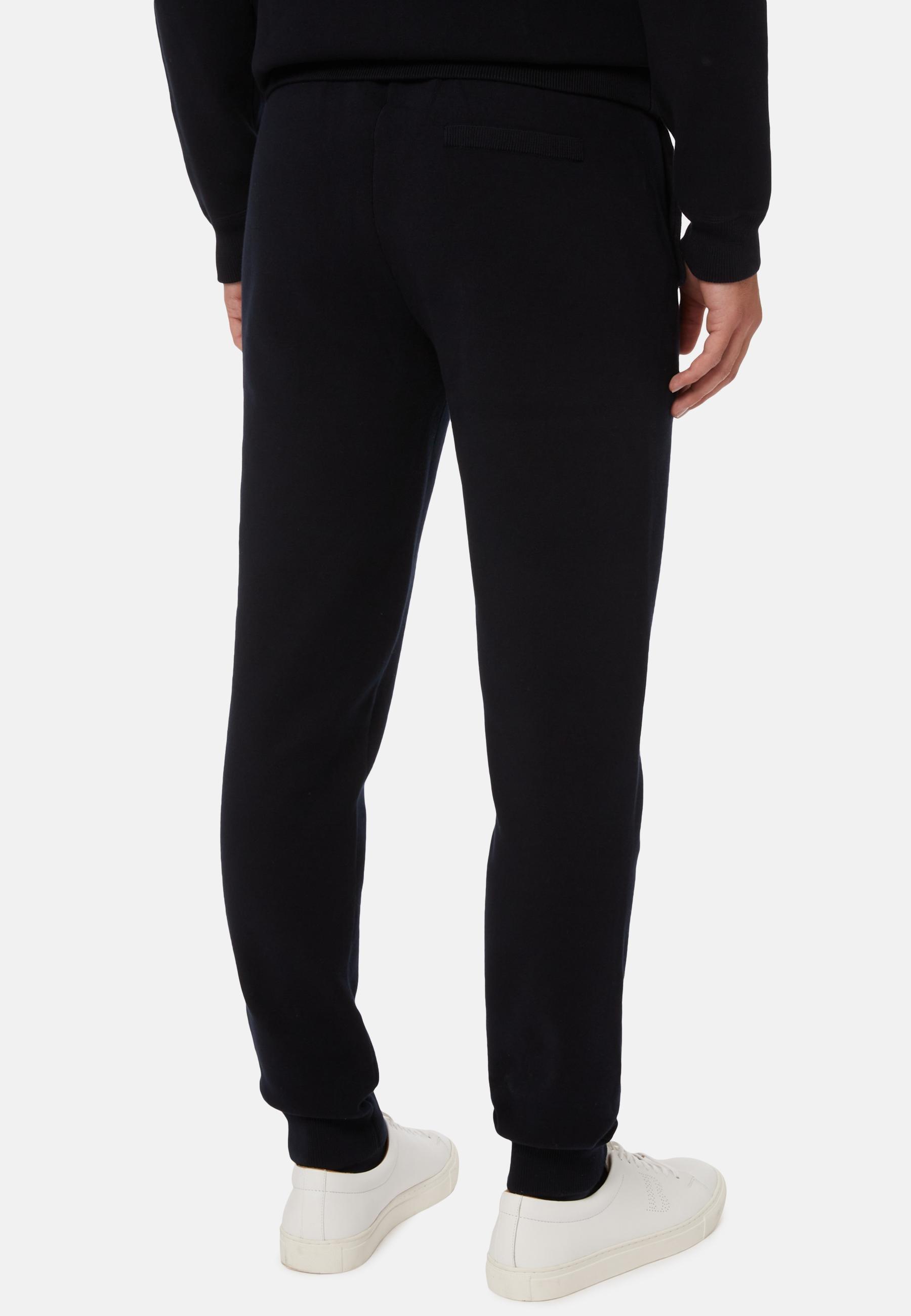 Trousers In Technical Cotton Jersey Fleece Navy, , large image number 2