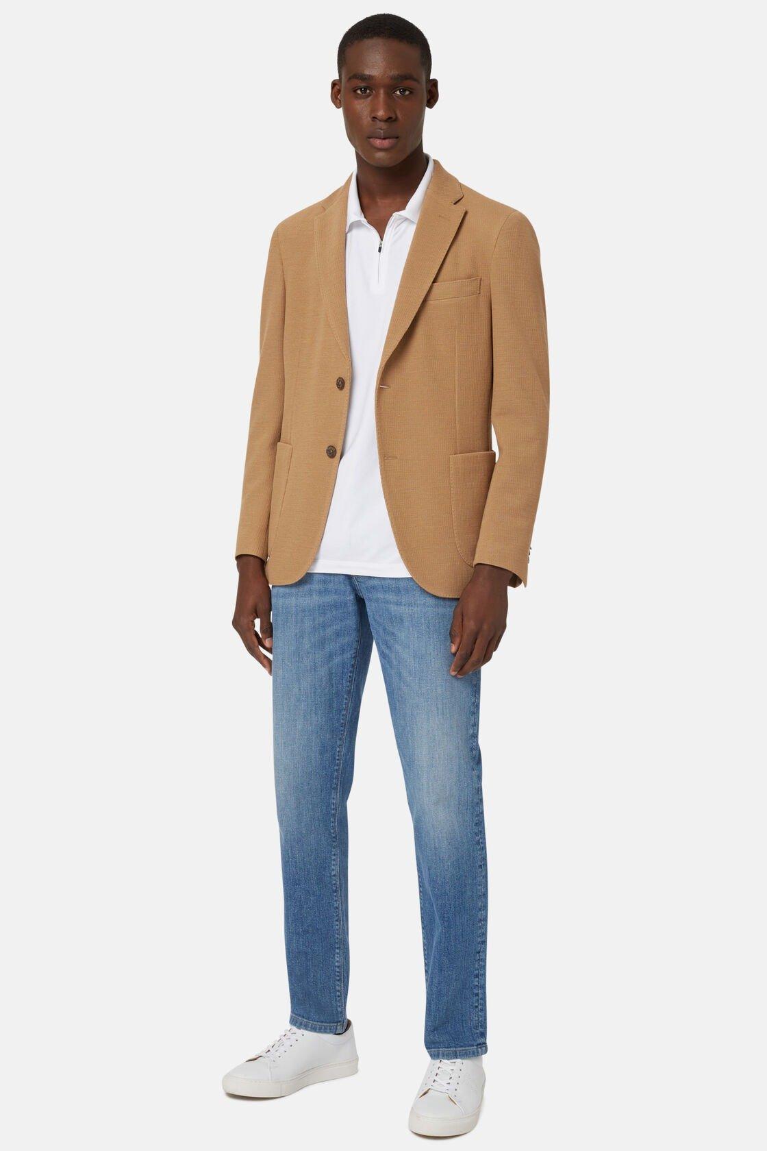 Textured Wool Jersey Jacket Brown, , large image number 0