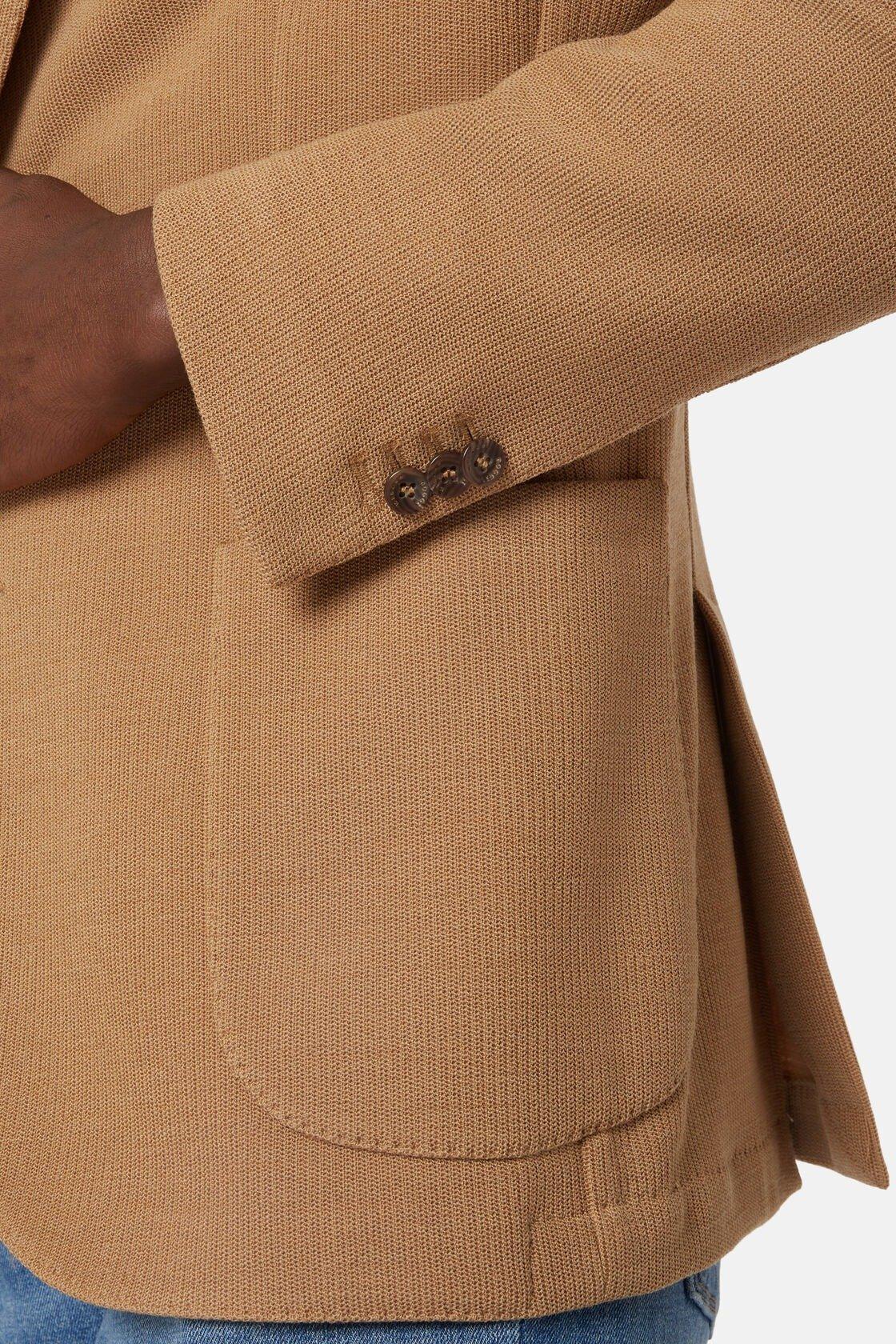 Textured Wool Jersey Jacket Brown, , large image number 4