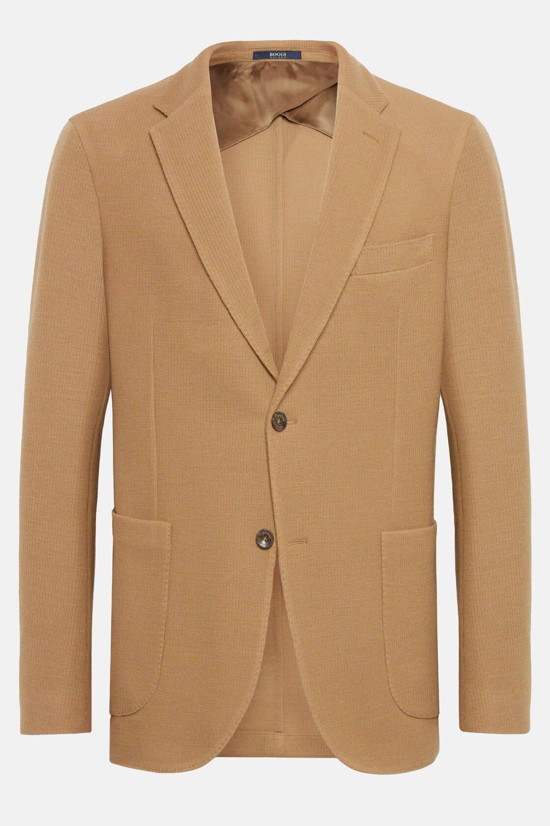 Textured Wool Jersey Jacket Brown, , large image number 6