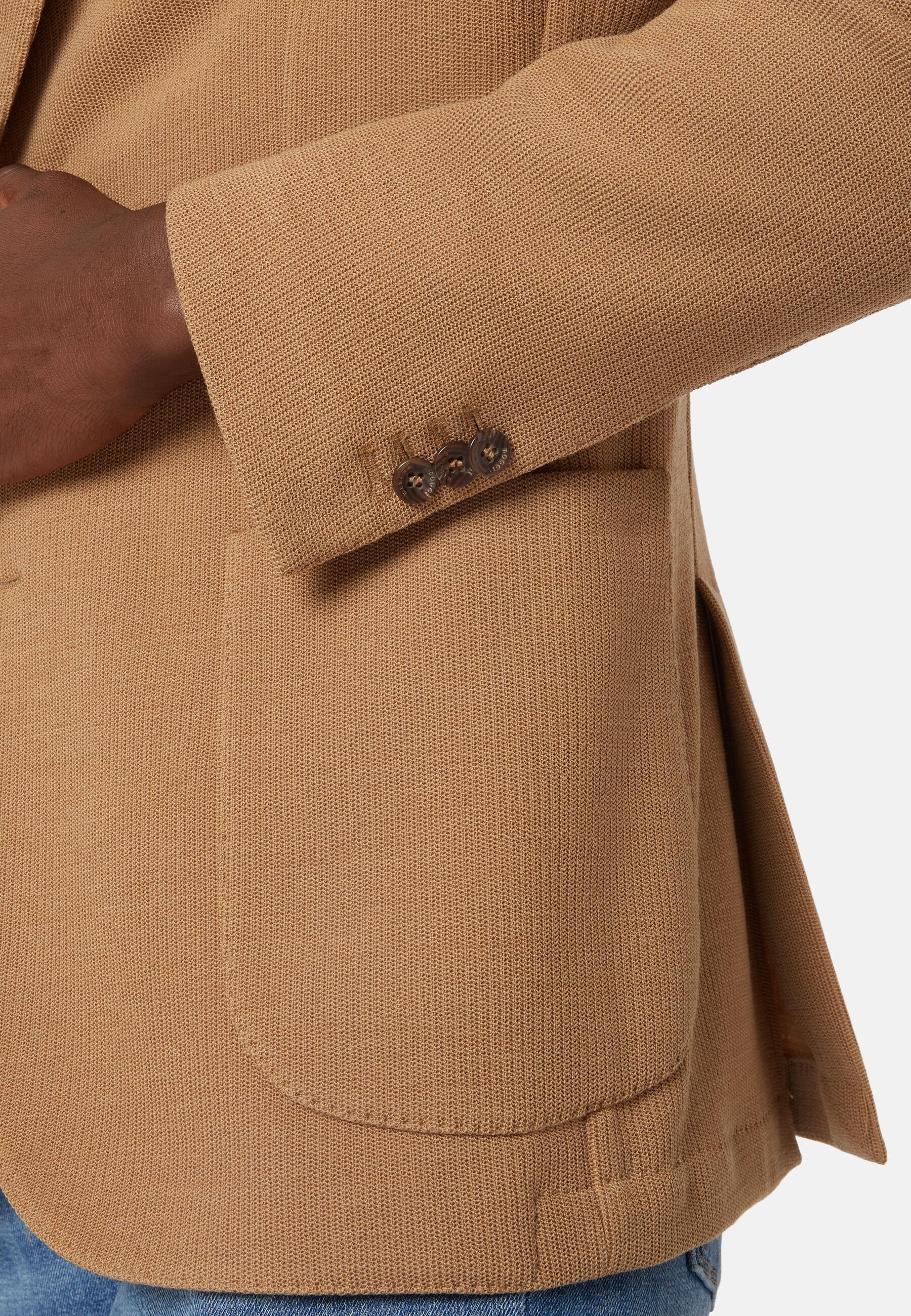 Textured Wool Jersey Jacket Brown, Hazelnut, large image number 8