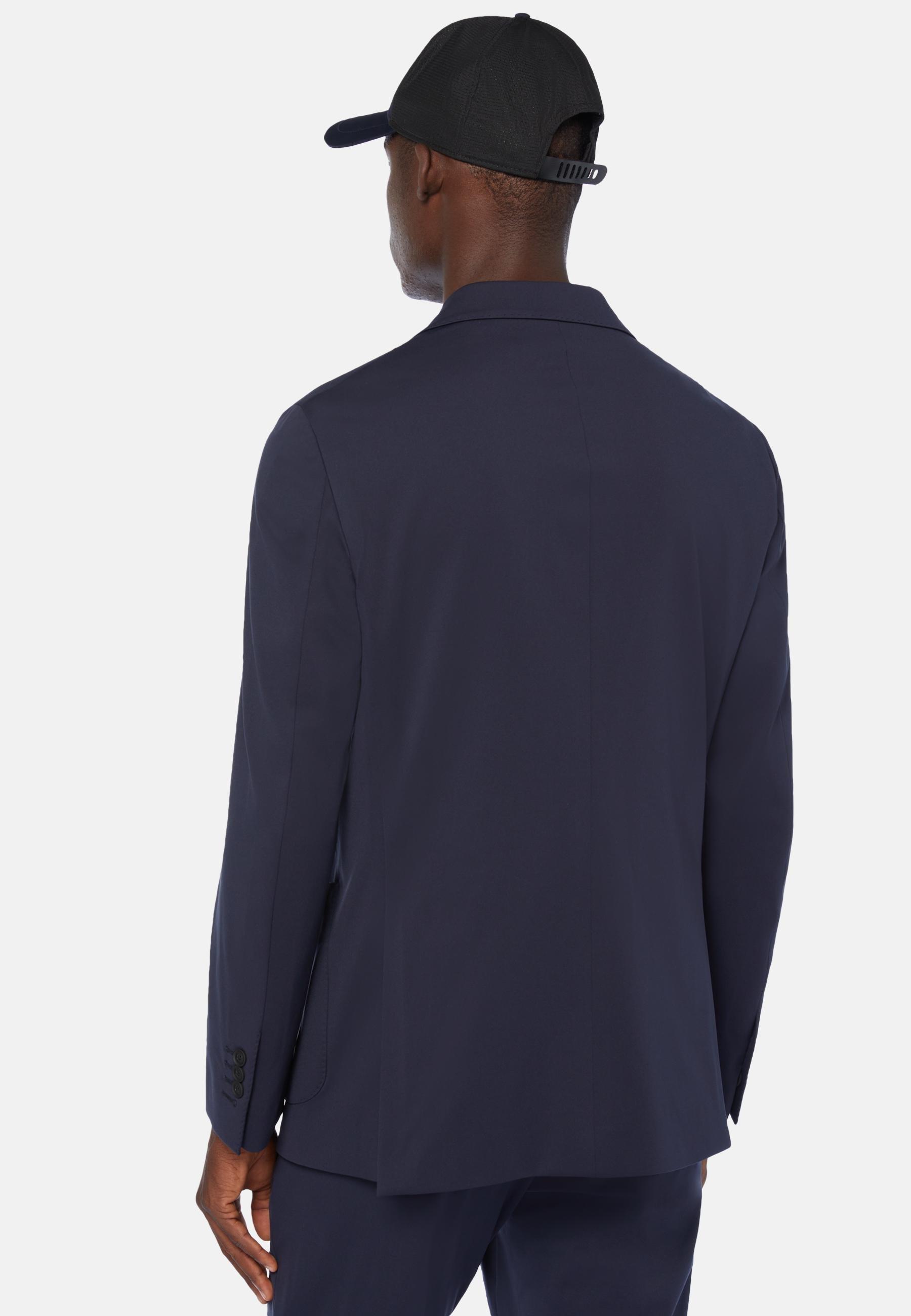 Double-Breasted Jacket In B Tech Nylon Navy, Navy blue, large image number 3