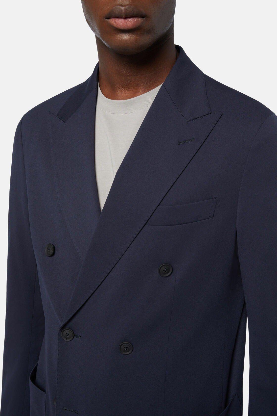 Double-Breasted Jacket In B Tech Nylon Navy, Navy blue, large image number 6