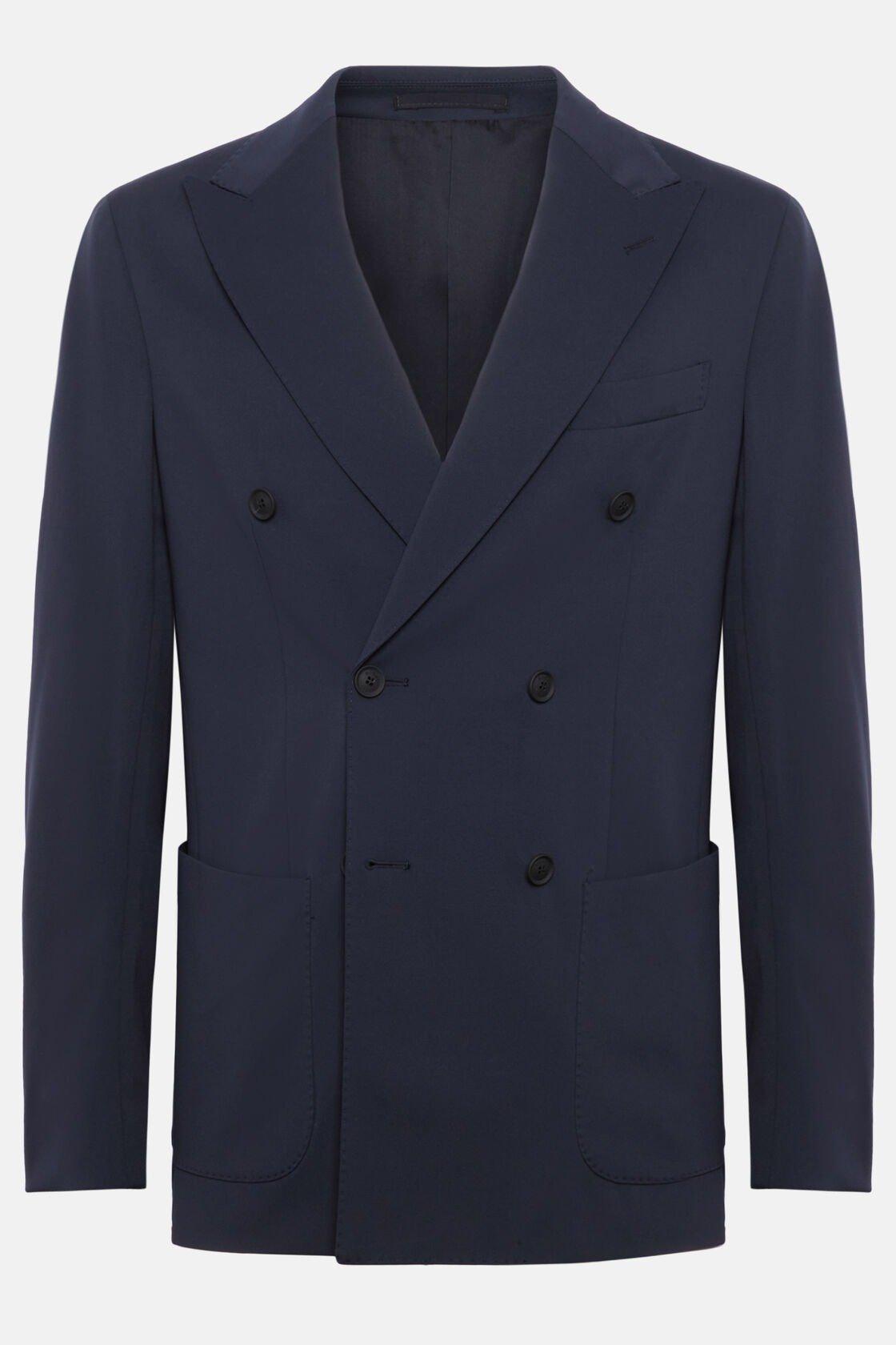 Double-Breasted Jacket In B Tech Nylon Navy, Navy blue, large image number 12