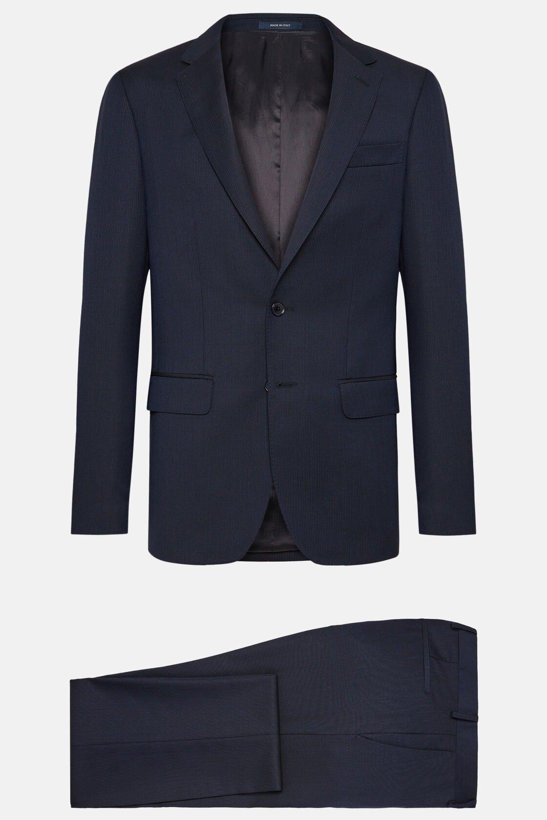 Pinstripe Wool Suit Navy, , large image number 6