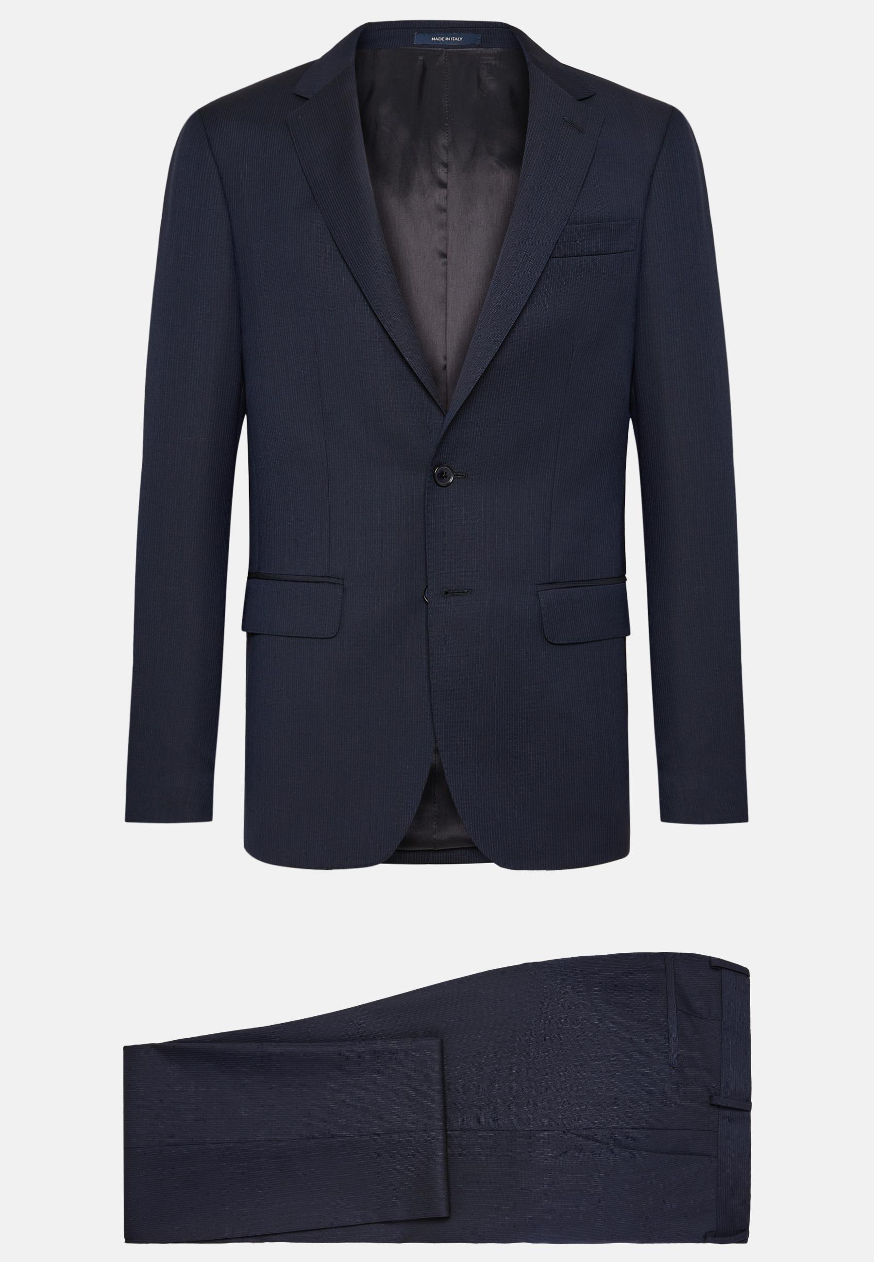 Pinstripe Wool Suit Navy, , large image number 8