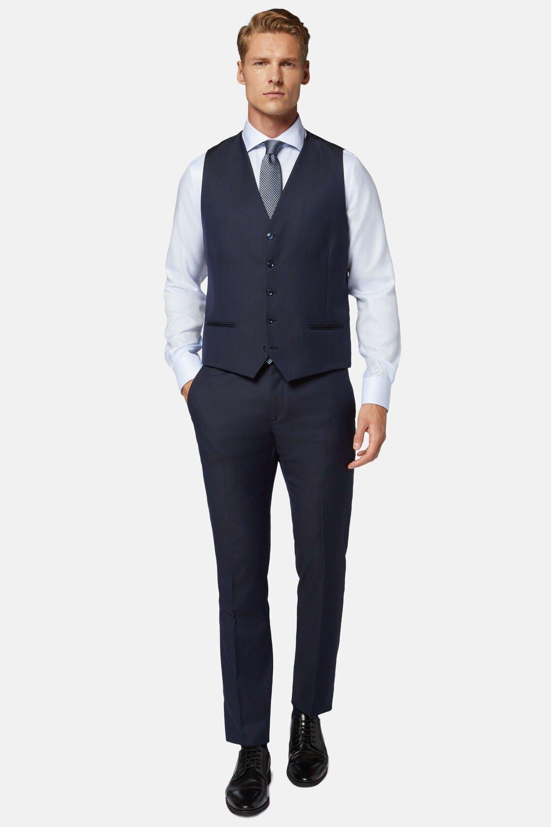Pinstripe Wool Waistcoat Blue, , large image number 0