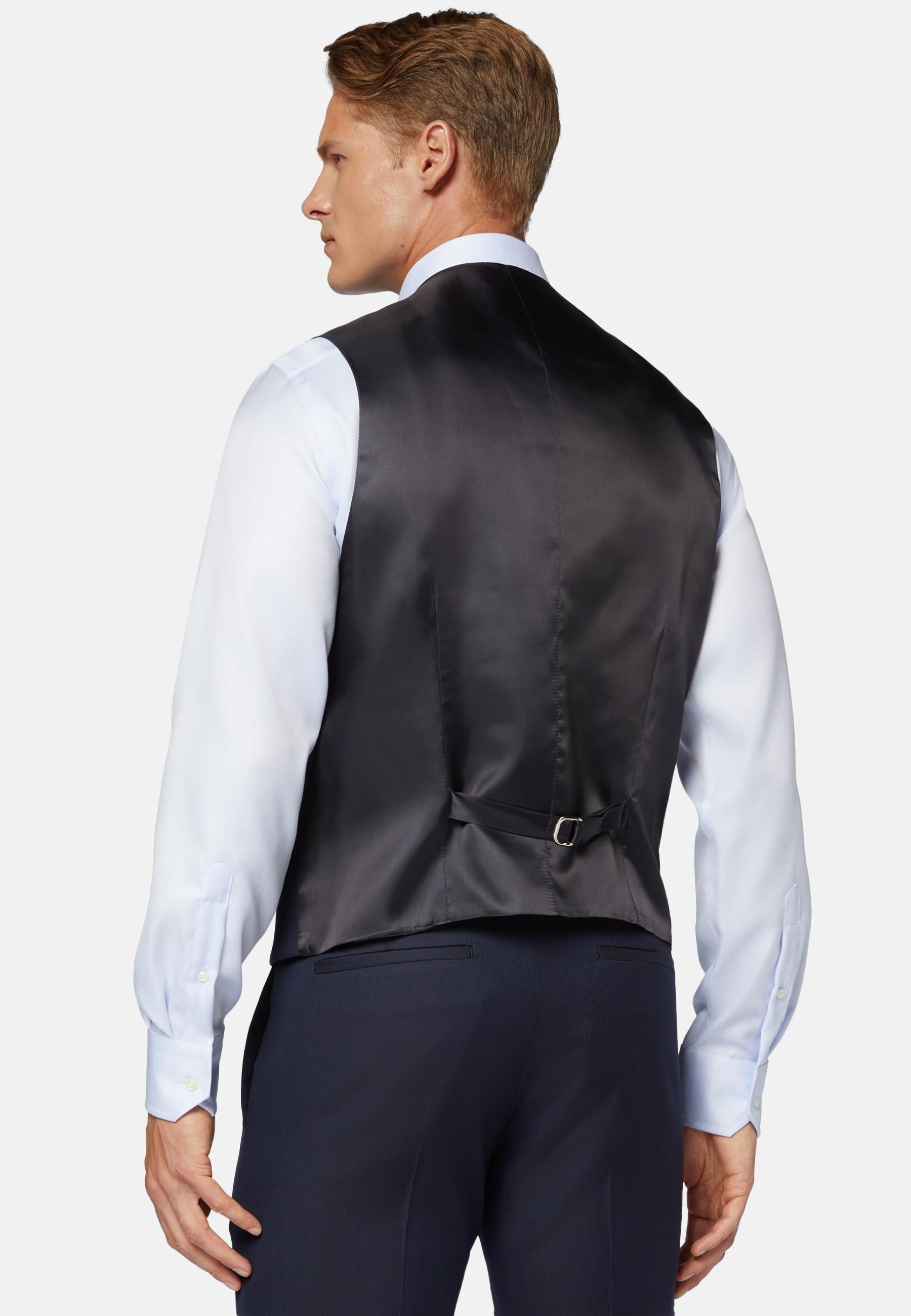 Pinstripe Wool Waistcoat Blue, , large image number 3