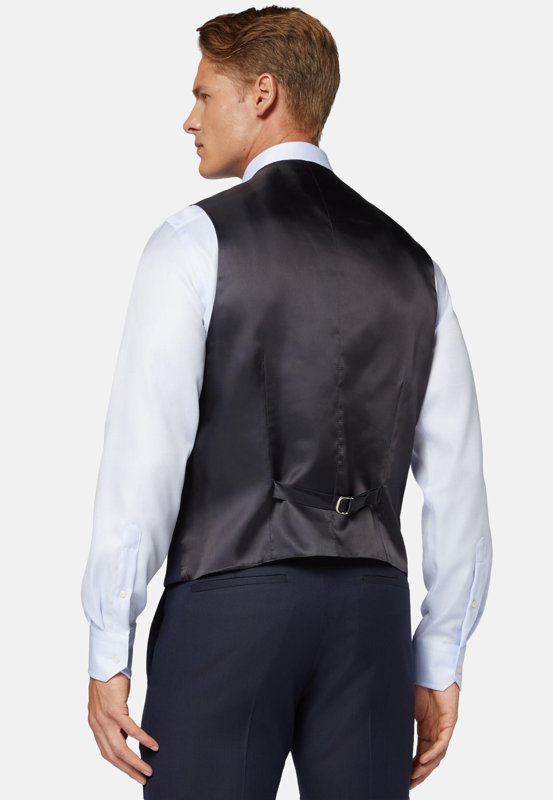 Pinstripe Wool Waistcoat Blue, Navy blue, large image number 5