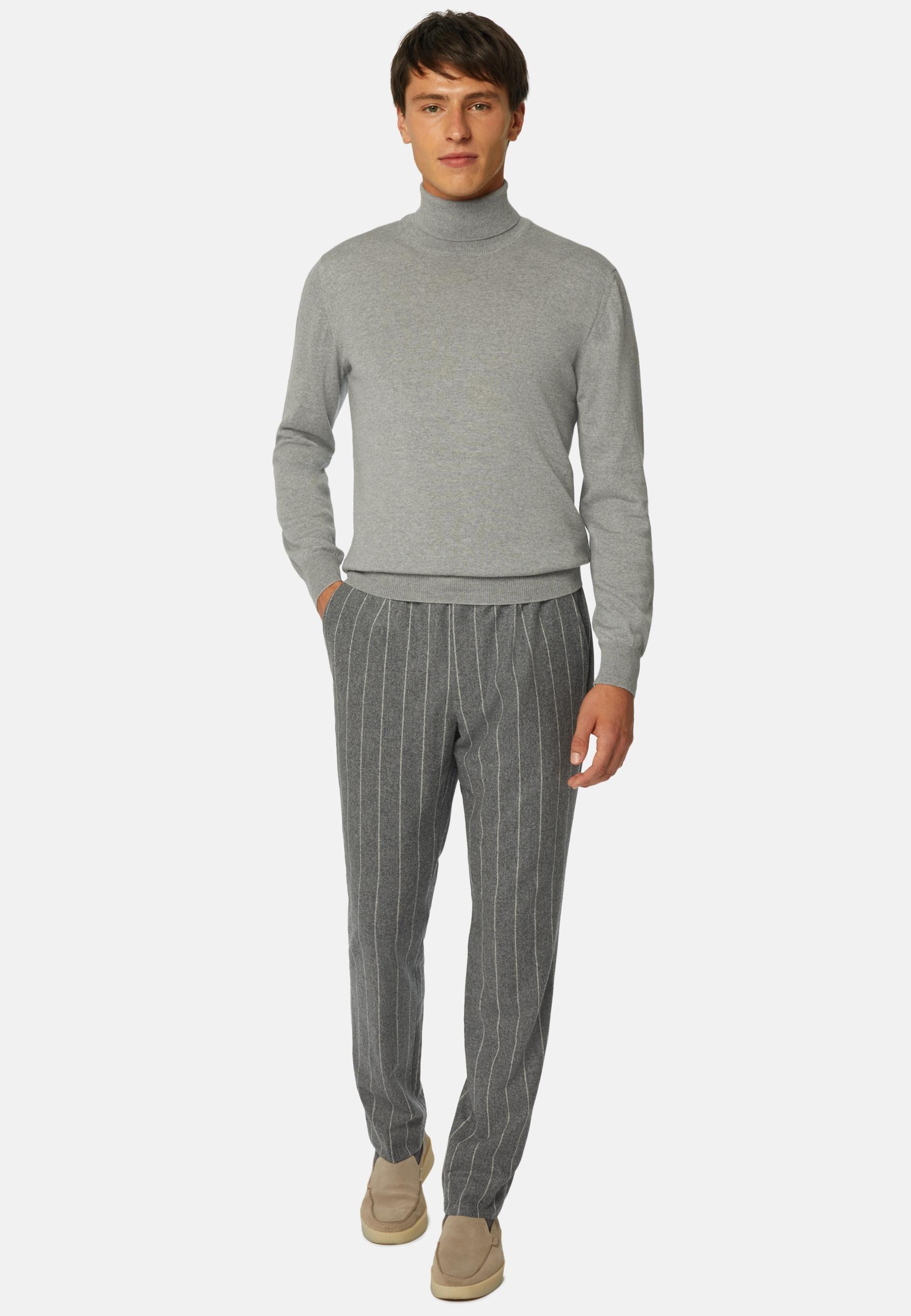 City Trousers In Flannel Grey, , large image number 1
