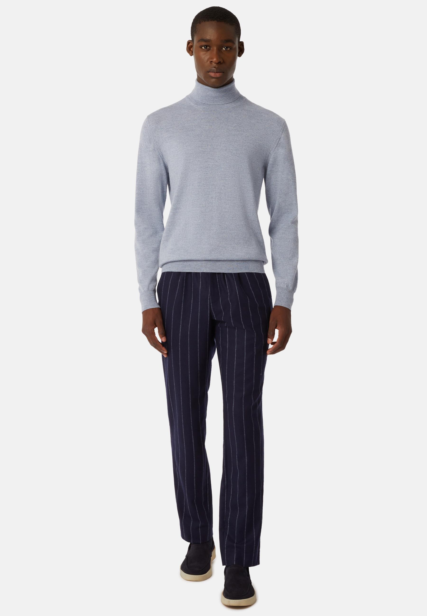 City Trousers In Flannel Navy, , large image number 1