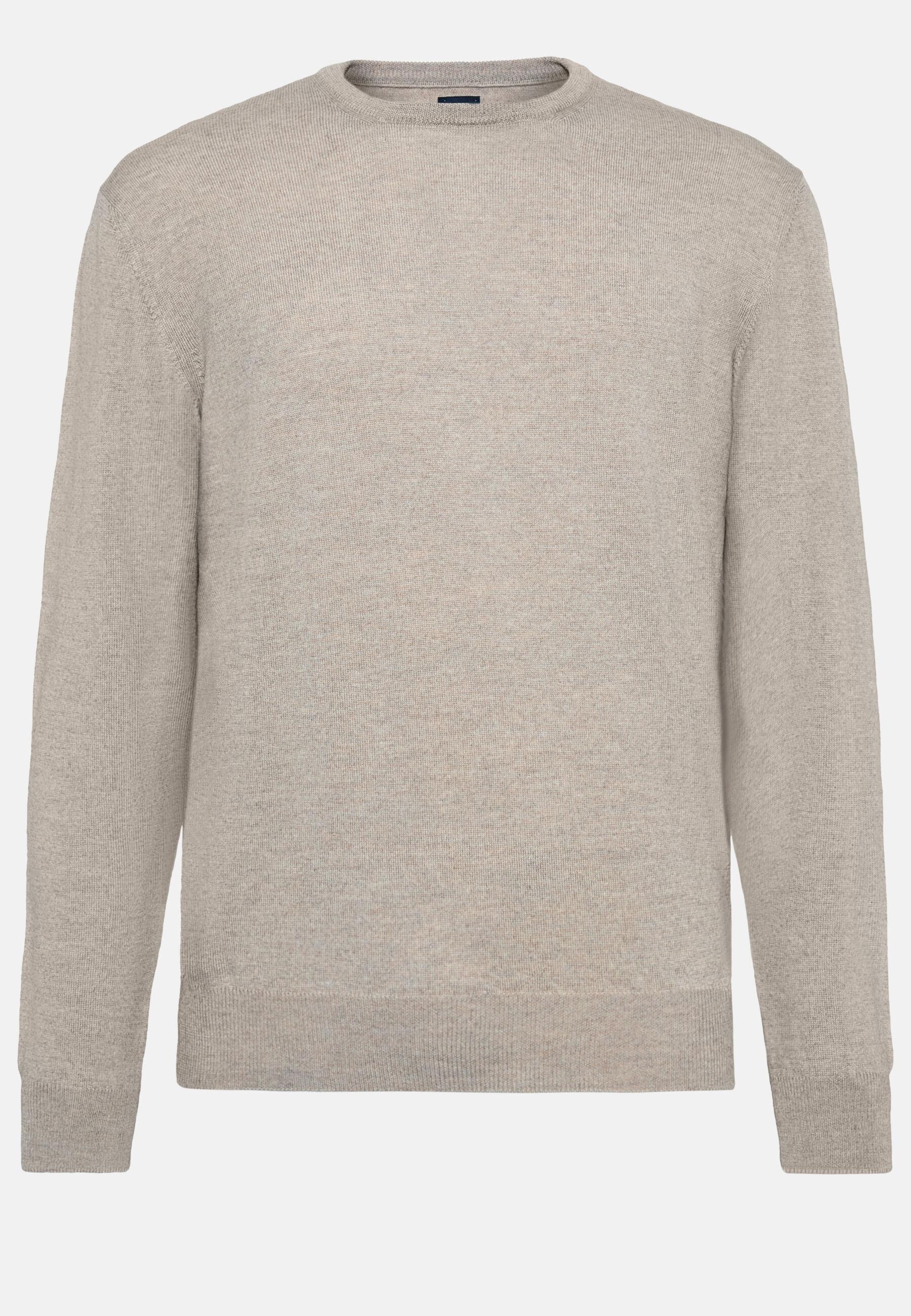 Merino Wool Crew Neck Jumper Beige, Sand, large image number 7