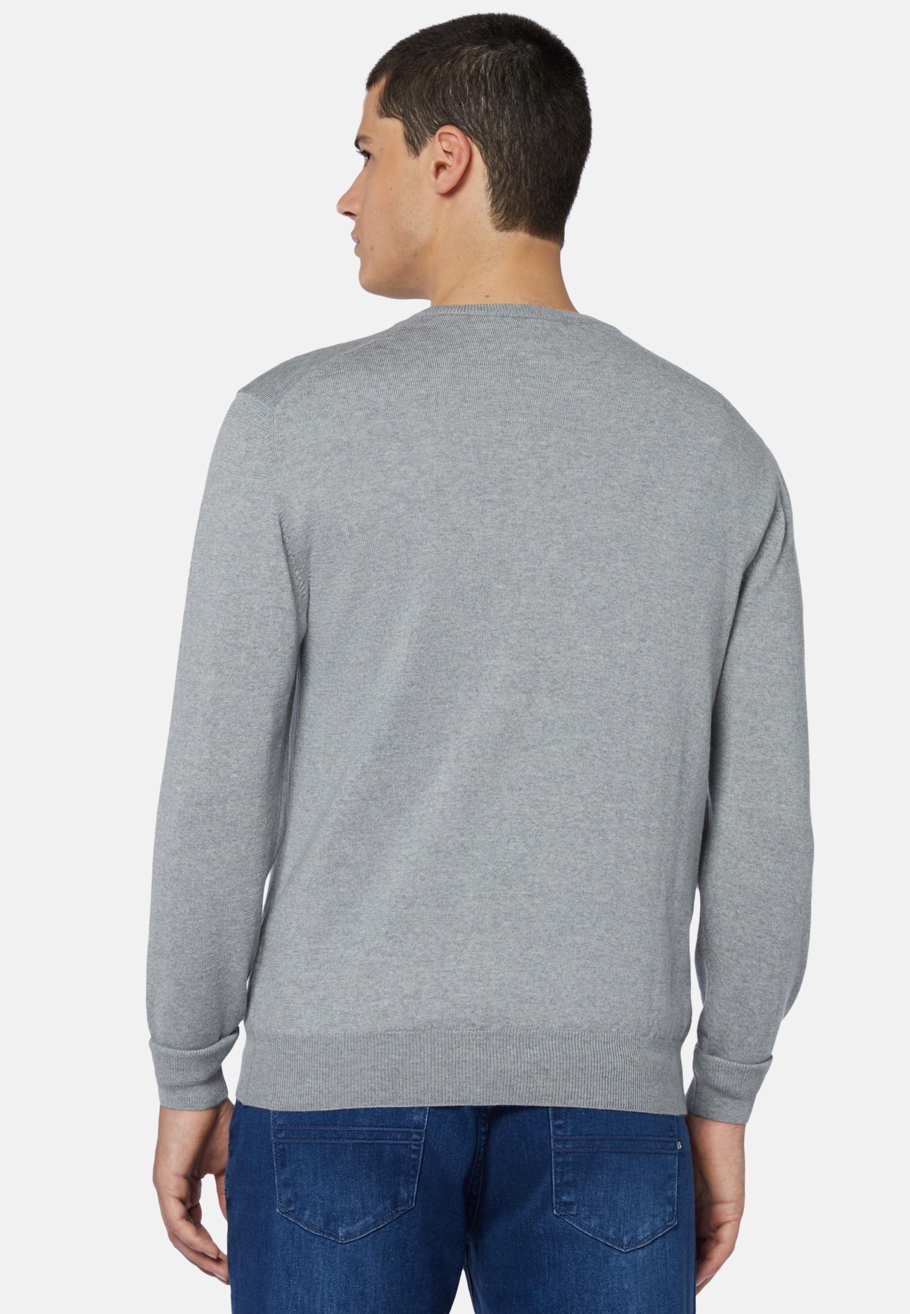 Merino Wool Crew Neck Jumper Grey, Grey, large image number 1