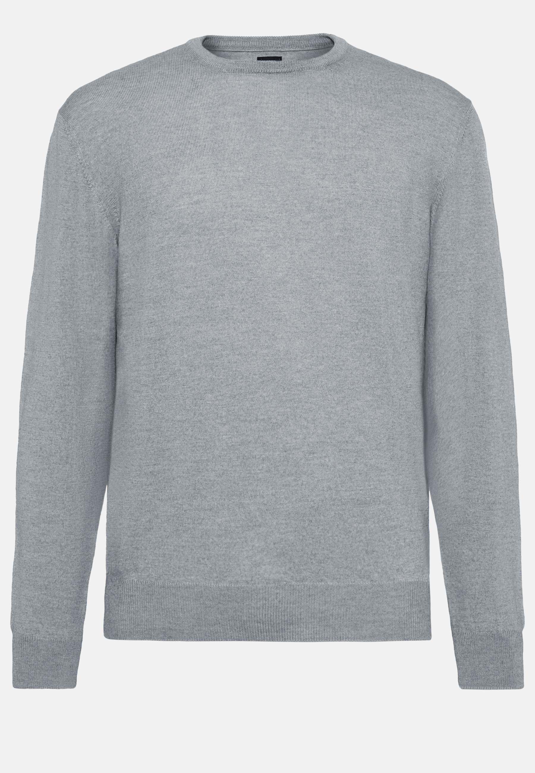 Merino Wool Crew Neck Jumper Grey, Grey, large image number 3