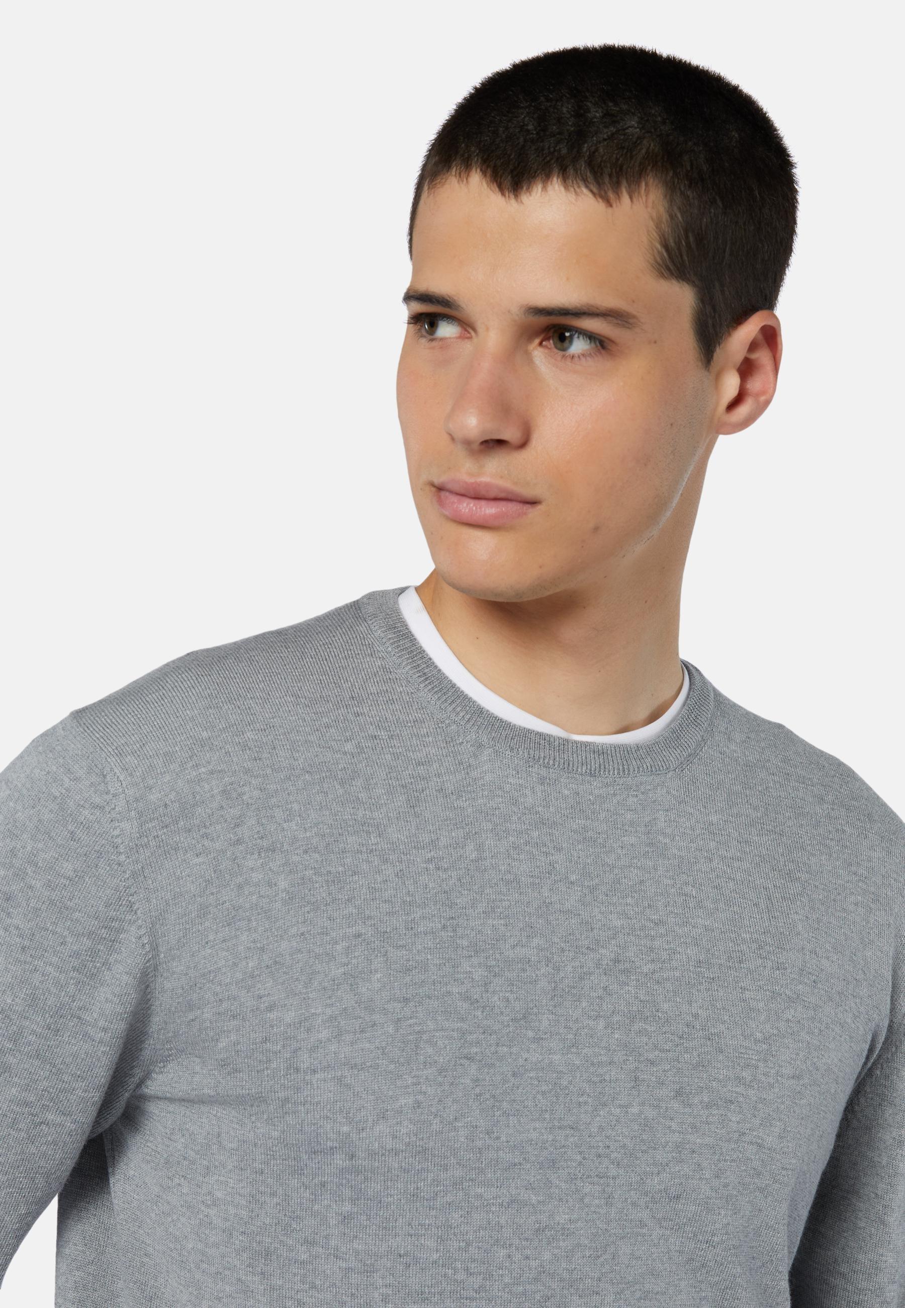 Merino Wool Crew Neck Jumper Grey, Grey, large image number 4