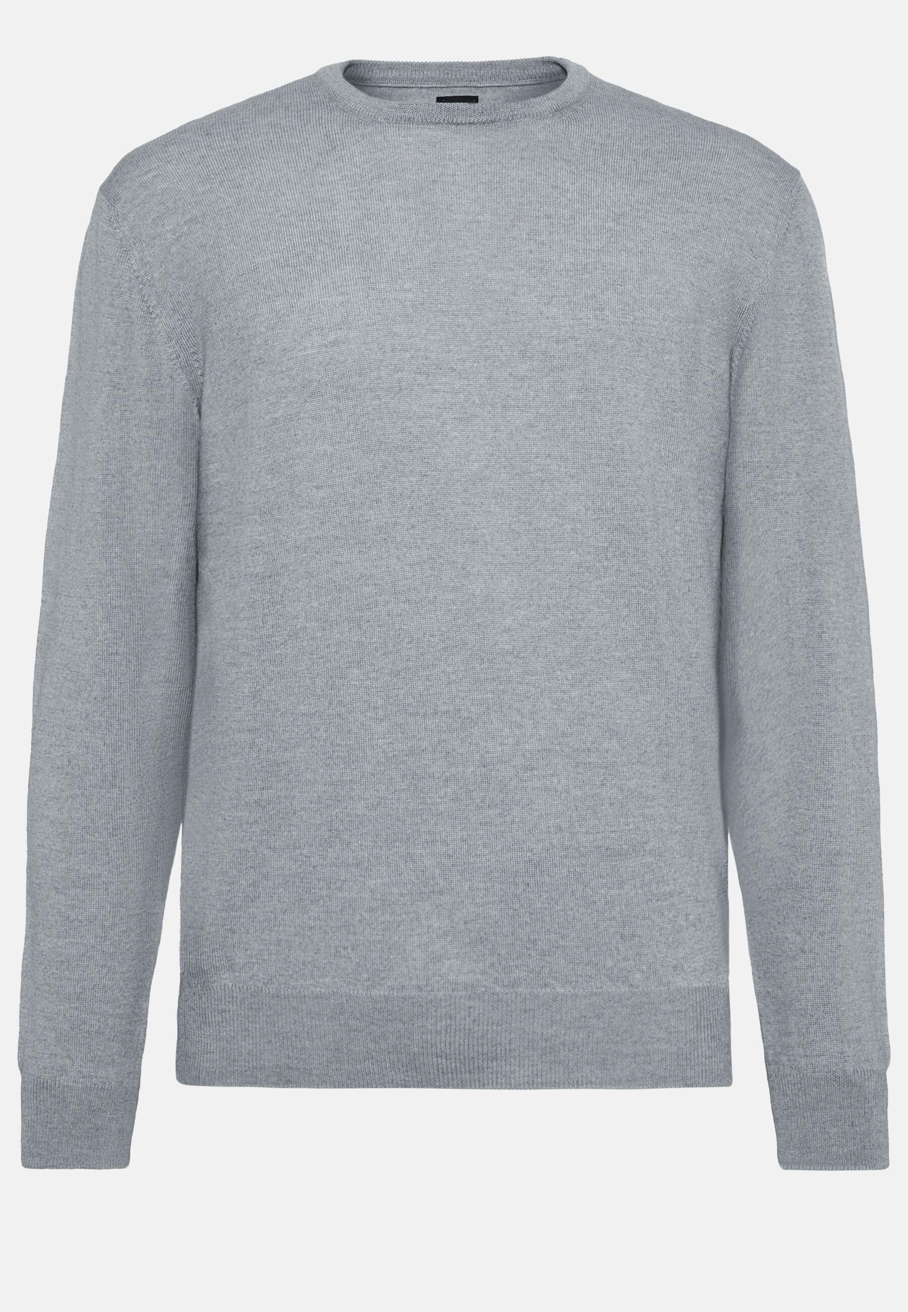 Merino Wool Crew Neck Jumper Grey, Grey, large image number 7