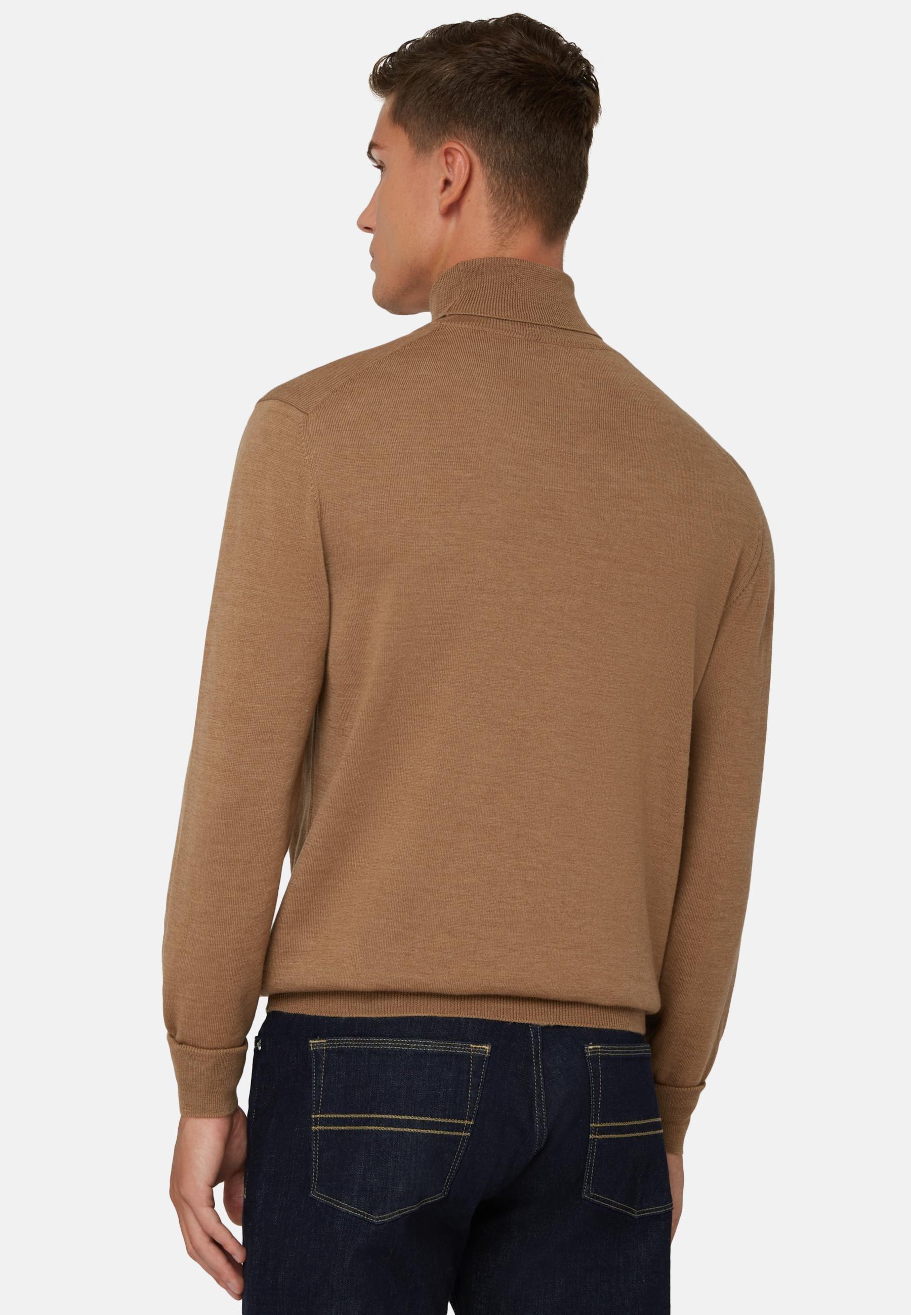 Boggi Milano - Brown Merino Wool Polo Neck Jumper