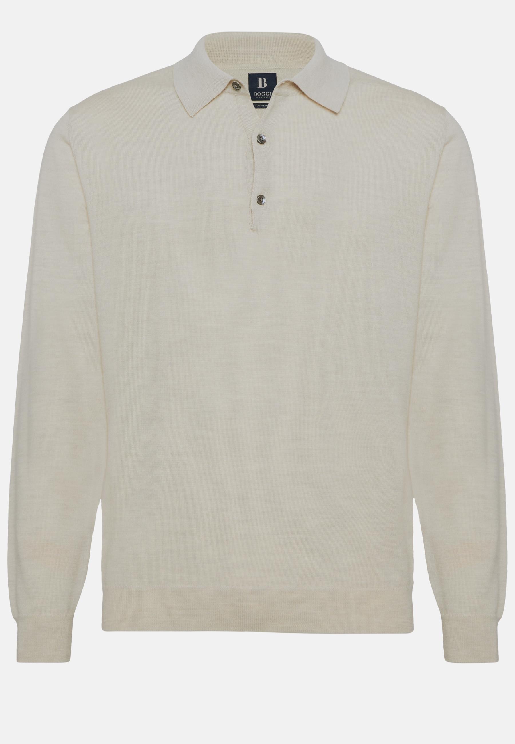 Boggi Milano - Grey Merino Wool Knitted Polo Shirt