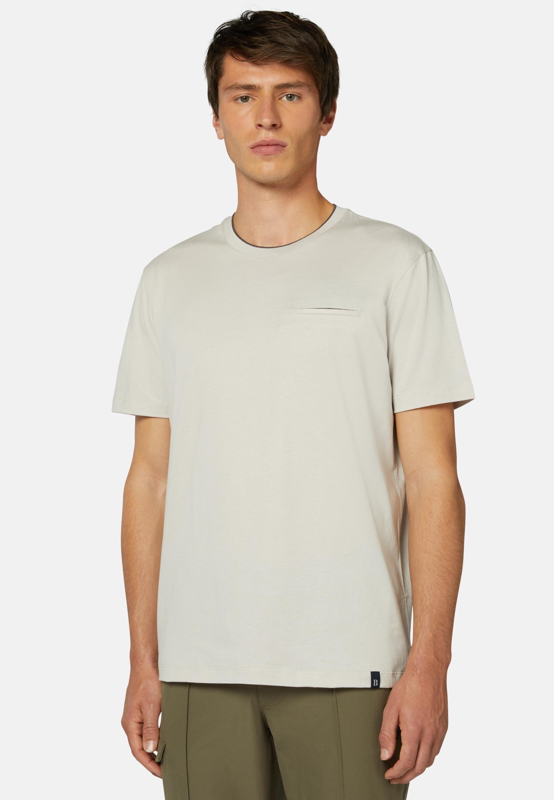 Cotton And Tencel Jersey T-Shirt Grey, Light grey, large image number 0