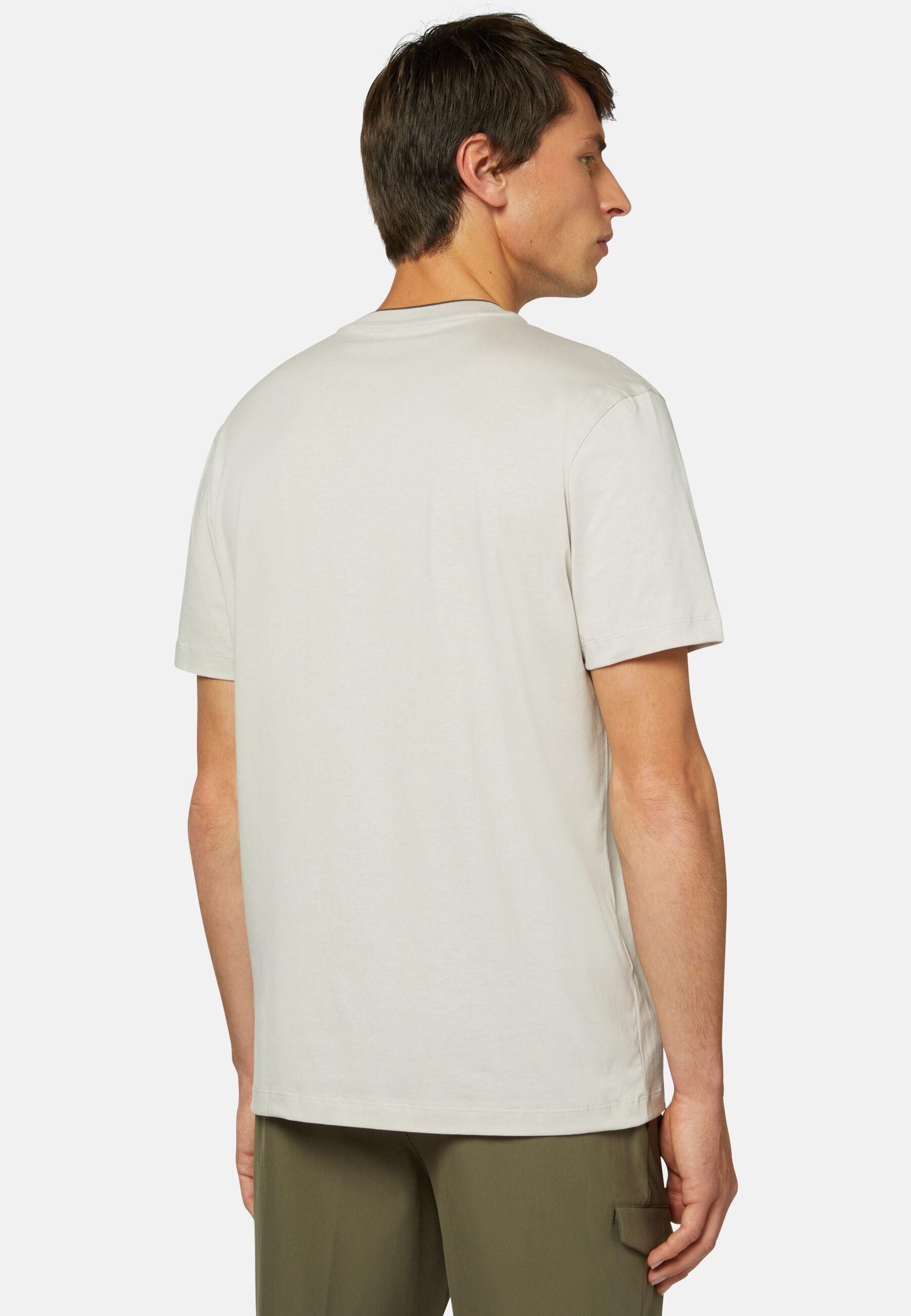 Cotton And Tencel Jersey T-Shirt Grey, Light grey, large image number 3