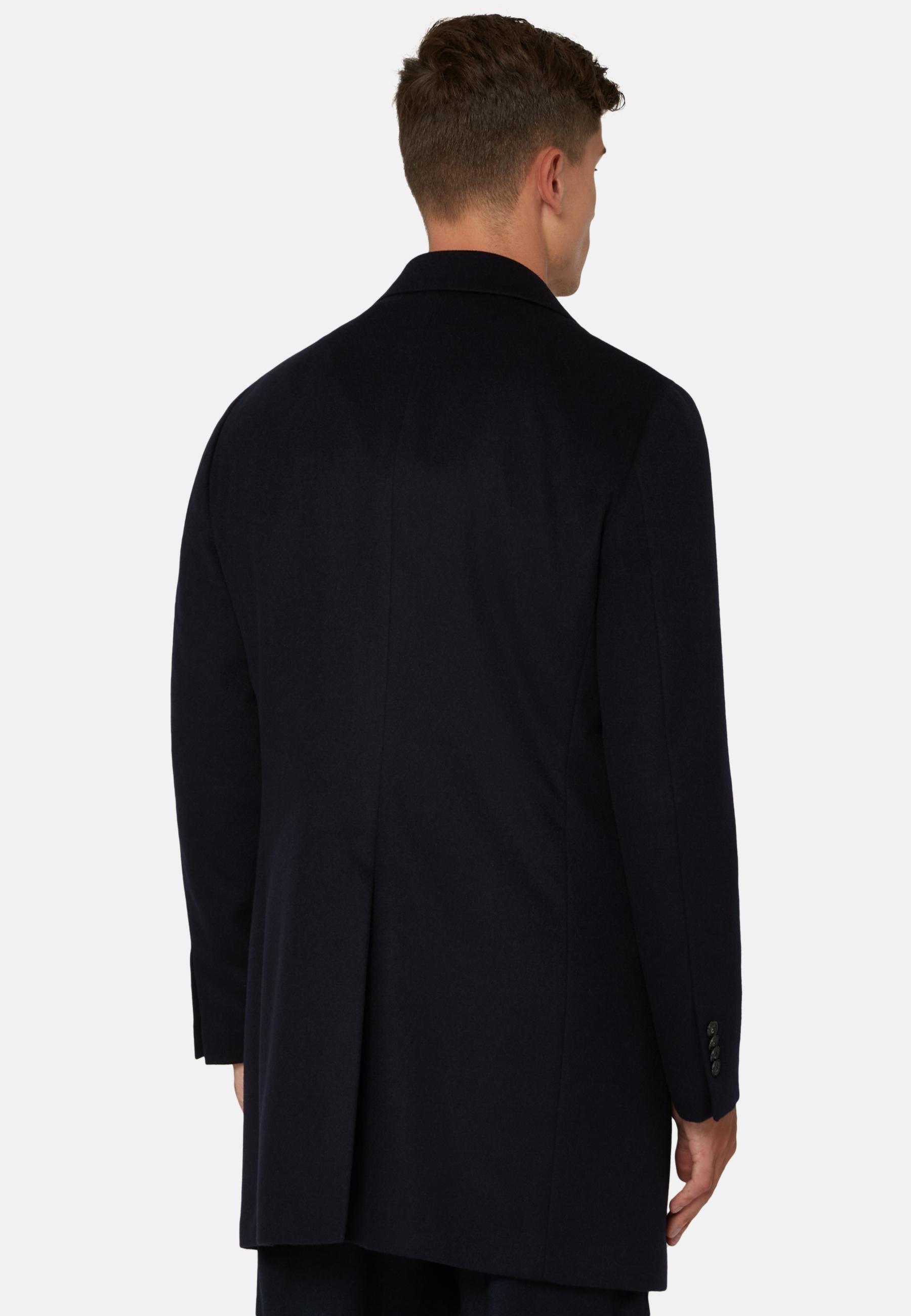 Pure Cashmere Single-Breasted Coat Navy, Navy blue, large image number 2