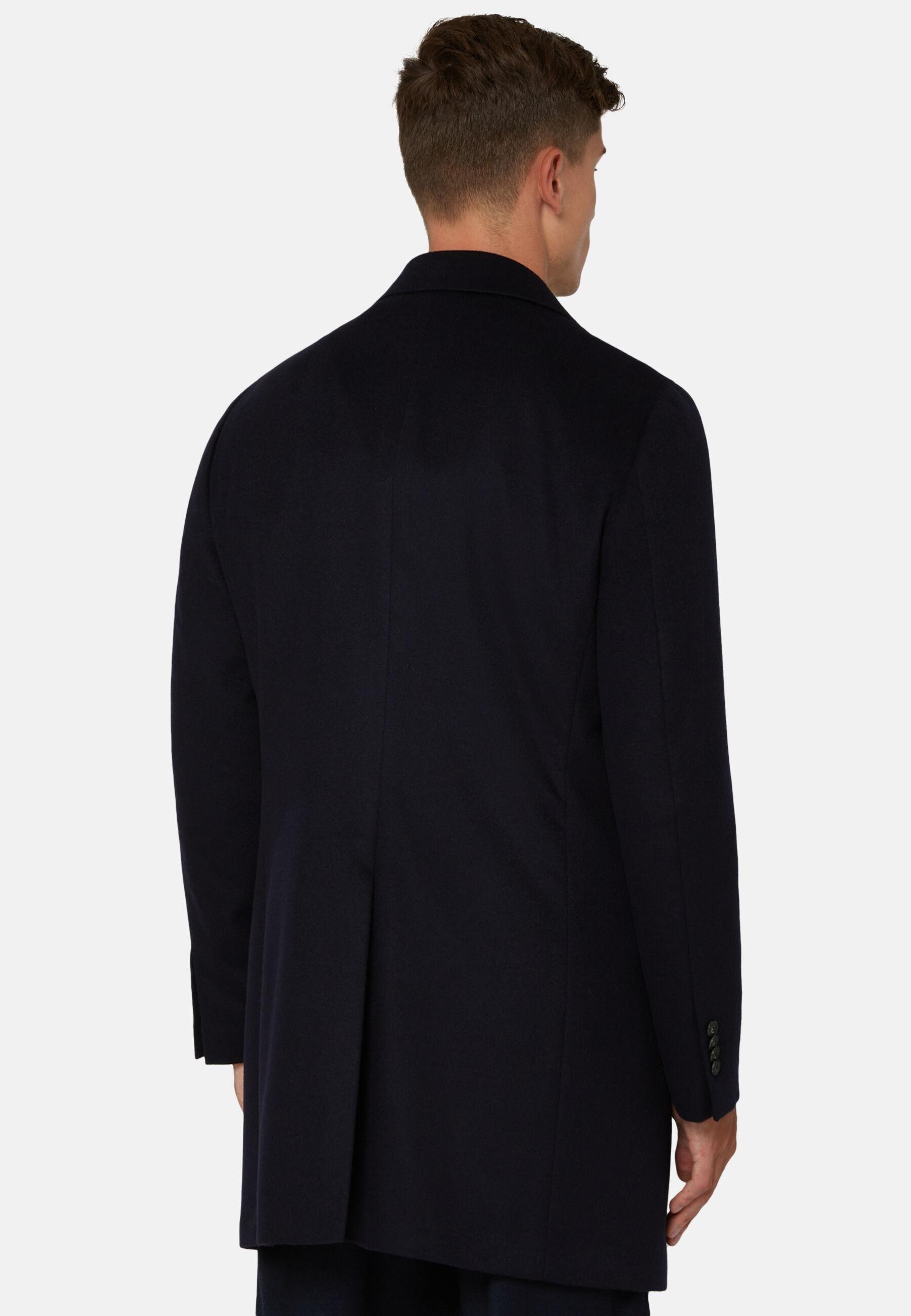 Pure Cashmere Single-Breasted Coat Navy, Navy blue, large image number 3