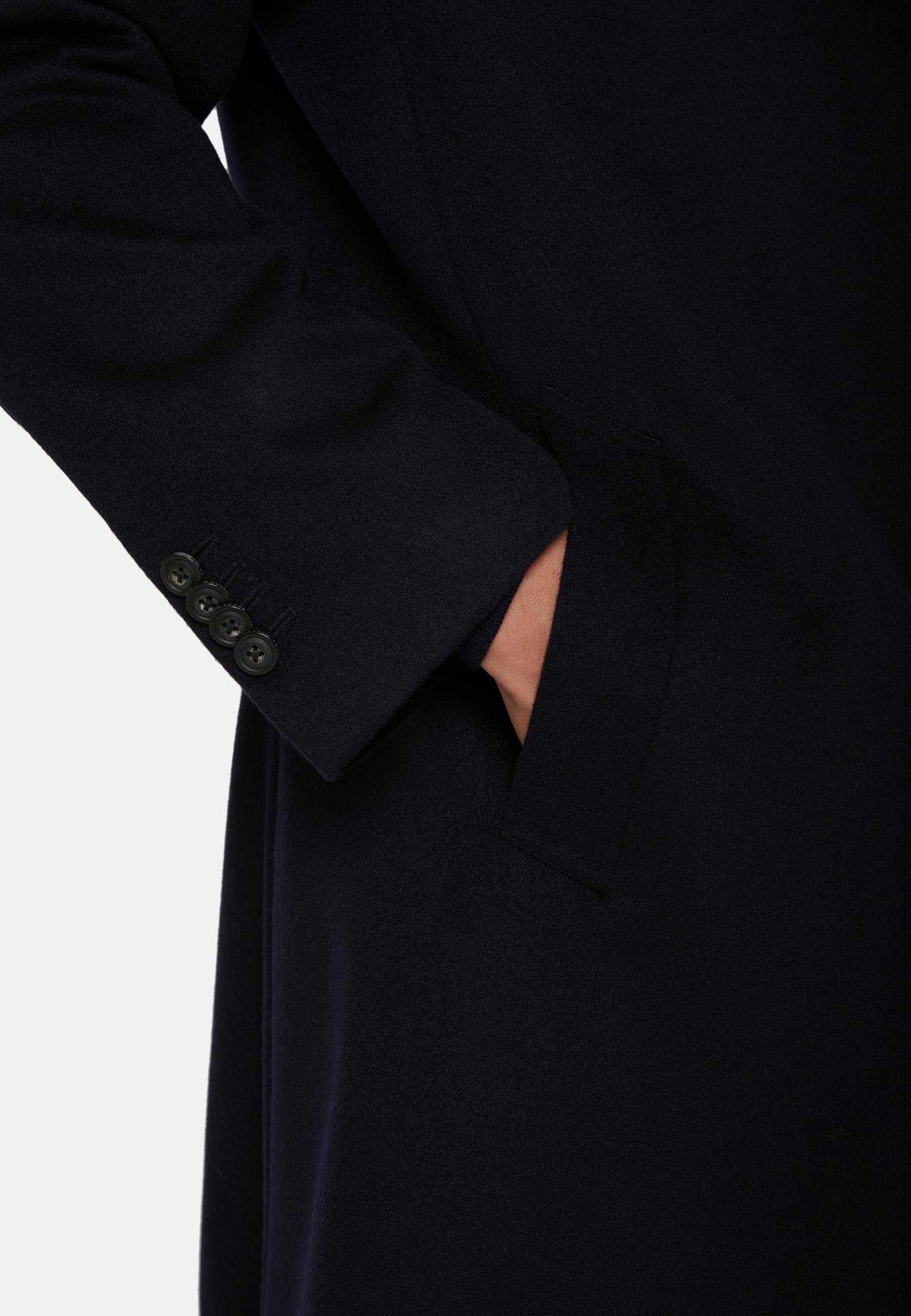 Pure Cashmere Single-Breasted Coat Navy, Navy blue, large image number 4