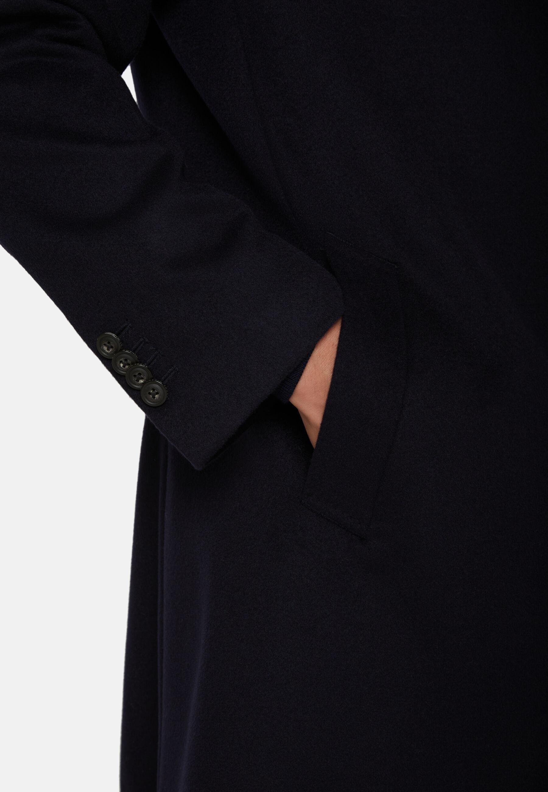Pure Cashmere Single-Breasted Coat Navy, Navy blue, large image number 5