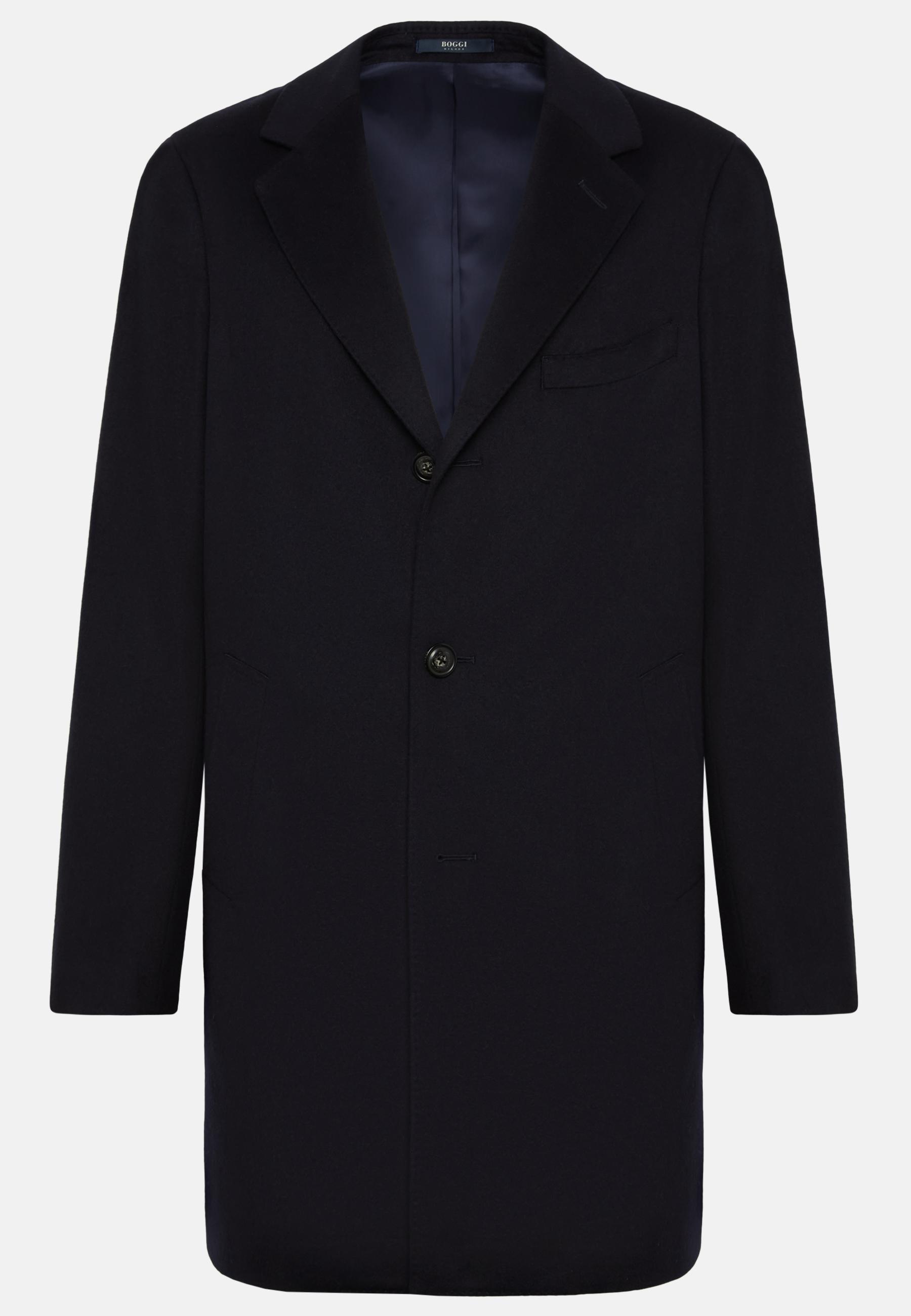 Pure Cashmere Single-Breasted Coat Navy, Navy blue, large image number 6