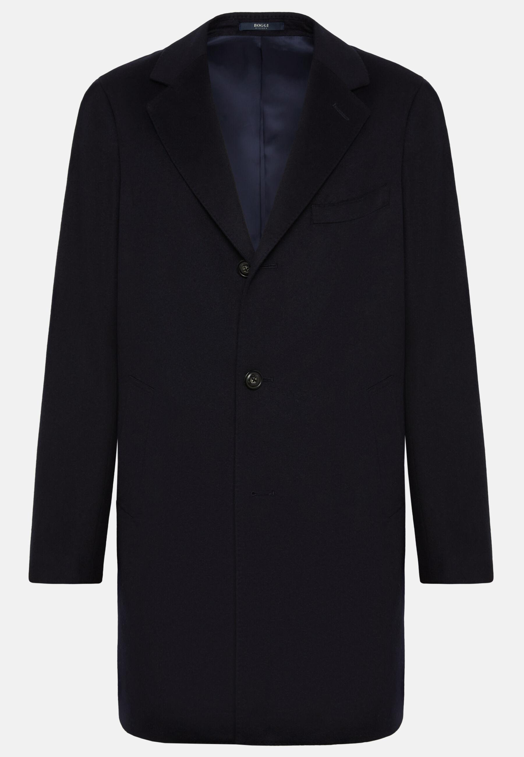 Pure Cashmere Single-Breasted Coat Navy, Navy blue, large image number 7
