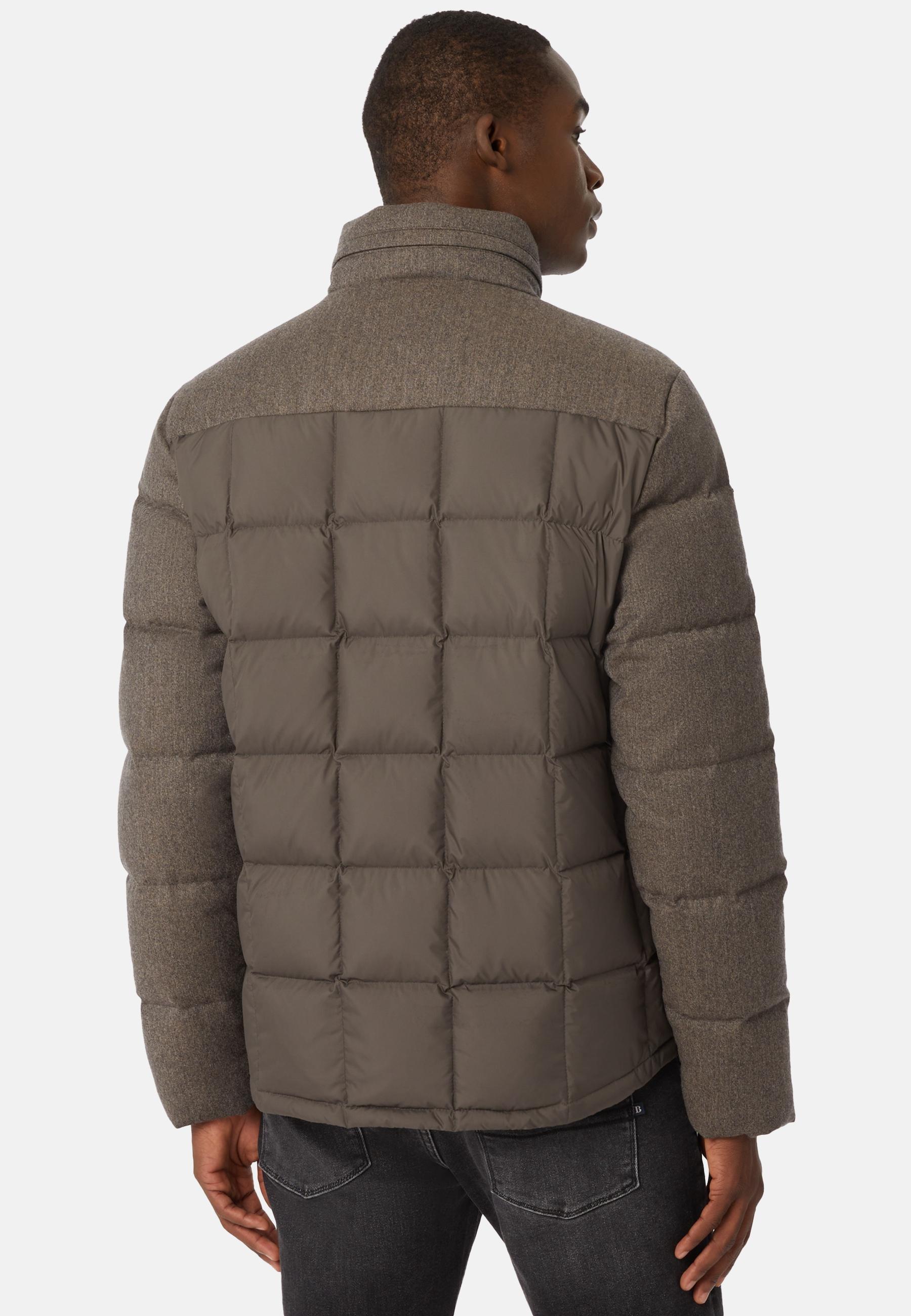 Flyn Flannel And Feather Tech Bomber Jacket Brown, , large image number 1