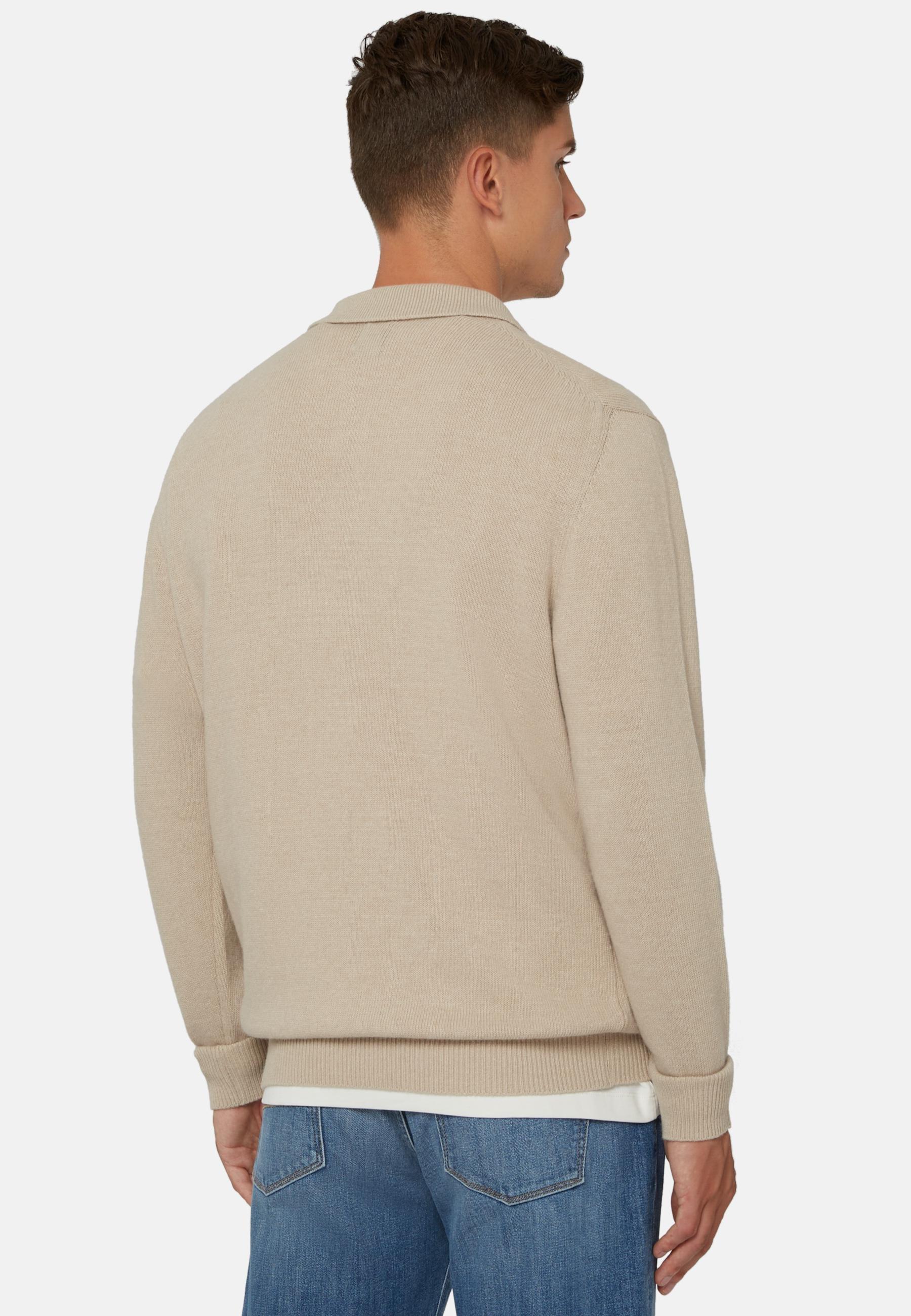 Polo Neck Jumper In A Cashmere Blend Beige, Sand, large image number 1
