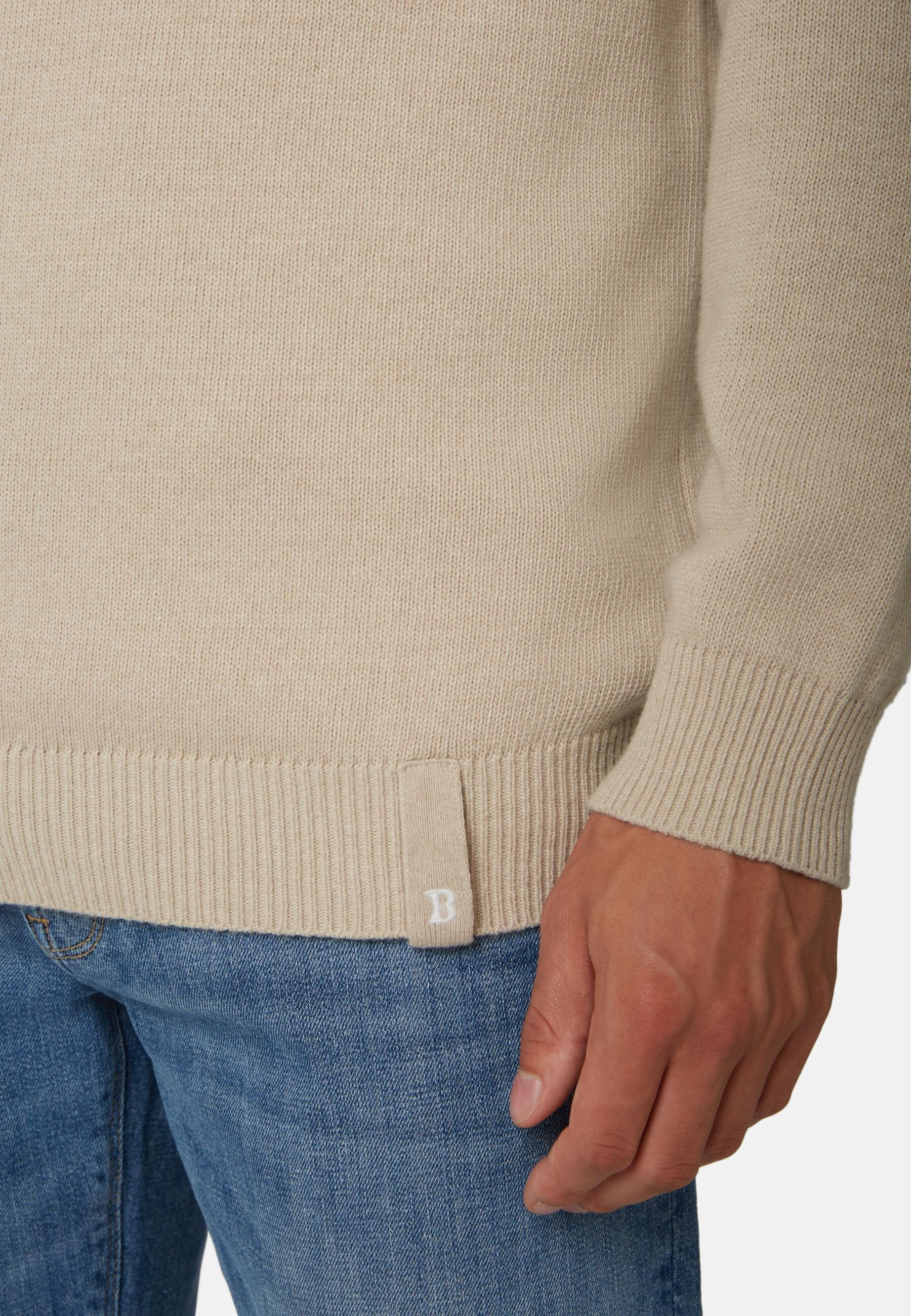 Polo Neck Jumper in A Cashmere Blend, Sand, Sand, large image number 5