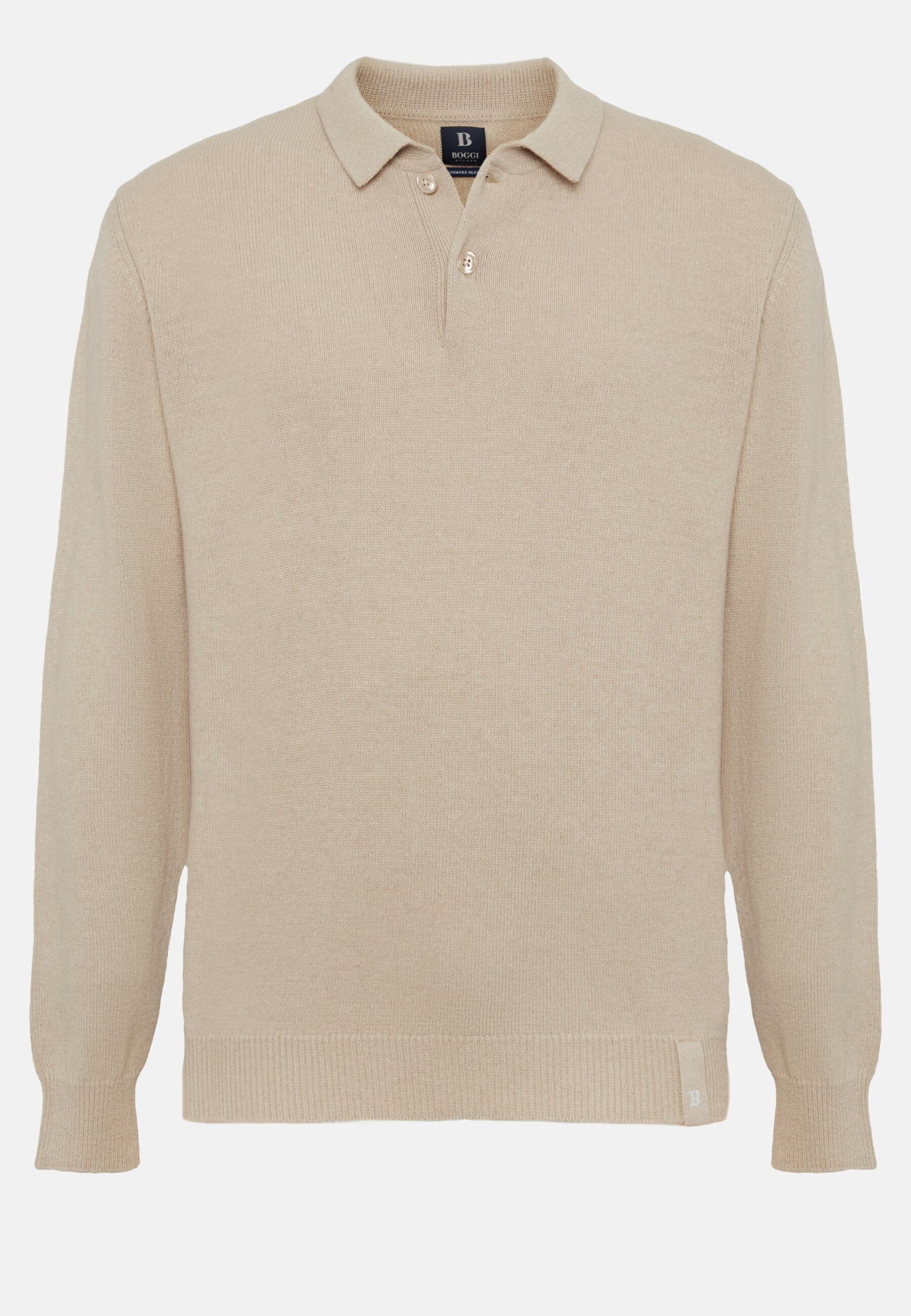 Polo Neck Jumper in A Cashmere Blend, Sand, Sand, large image number 7