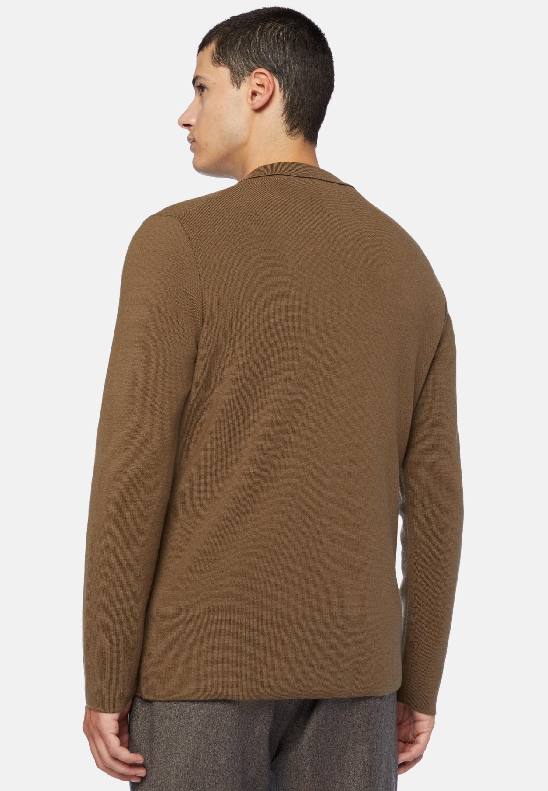Merino Wool Over Shirt Brown, Hazelnut, large image number 1