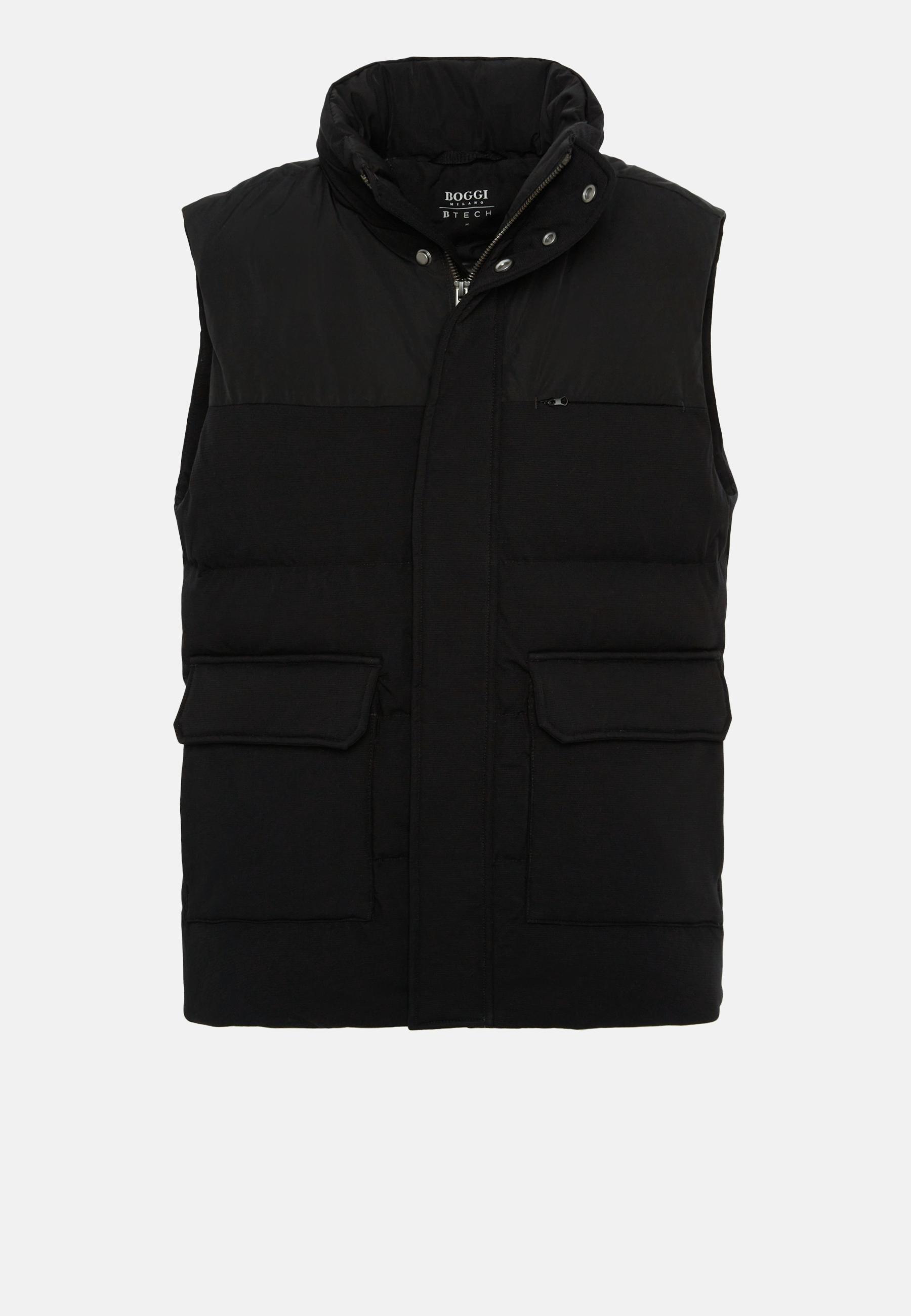 Down-Filled Nylon Hooded Waistcoat Black, , large image number 3