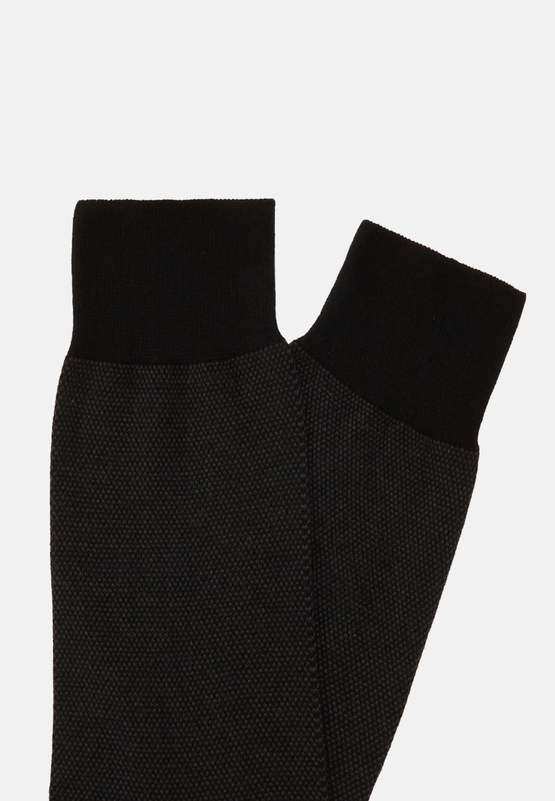 Black Organic Cotton Oxford Socks, 3901_BLAC, large image number 0