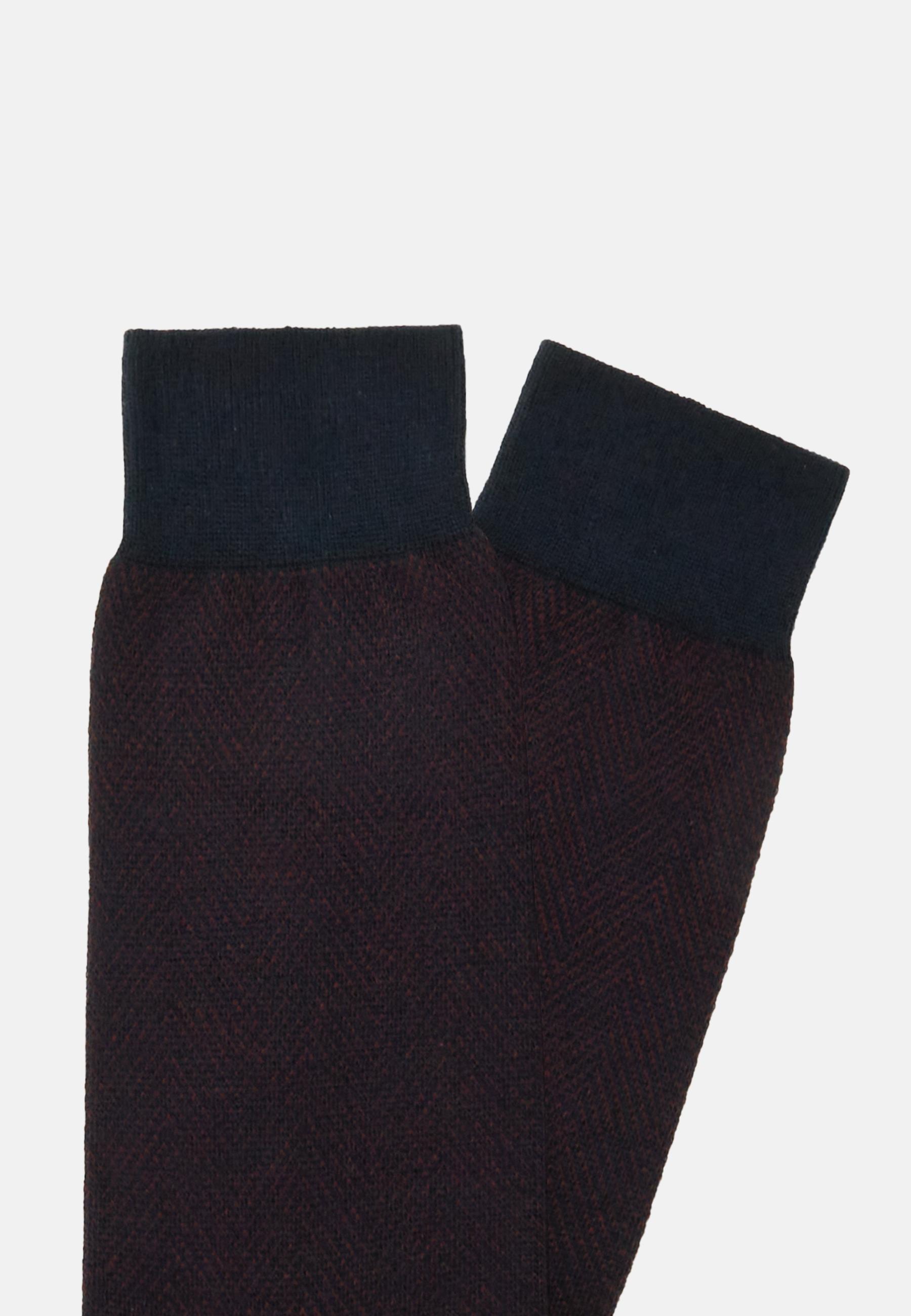Blue Macro Herringbone Pattern Socks, 3901_NABU, large image number 0