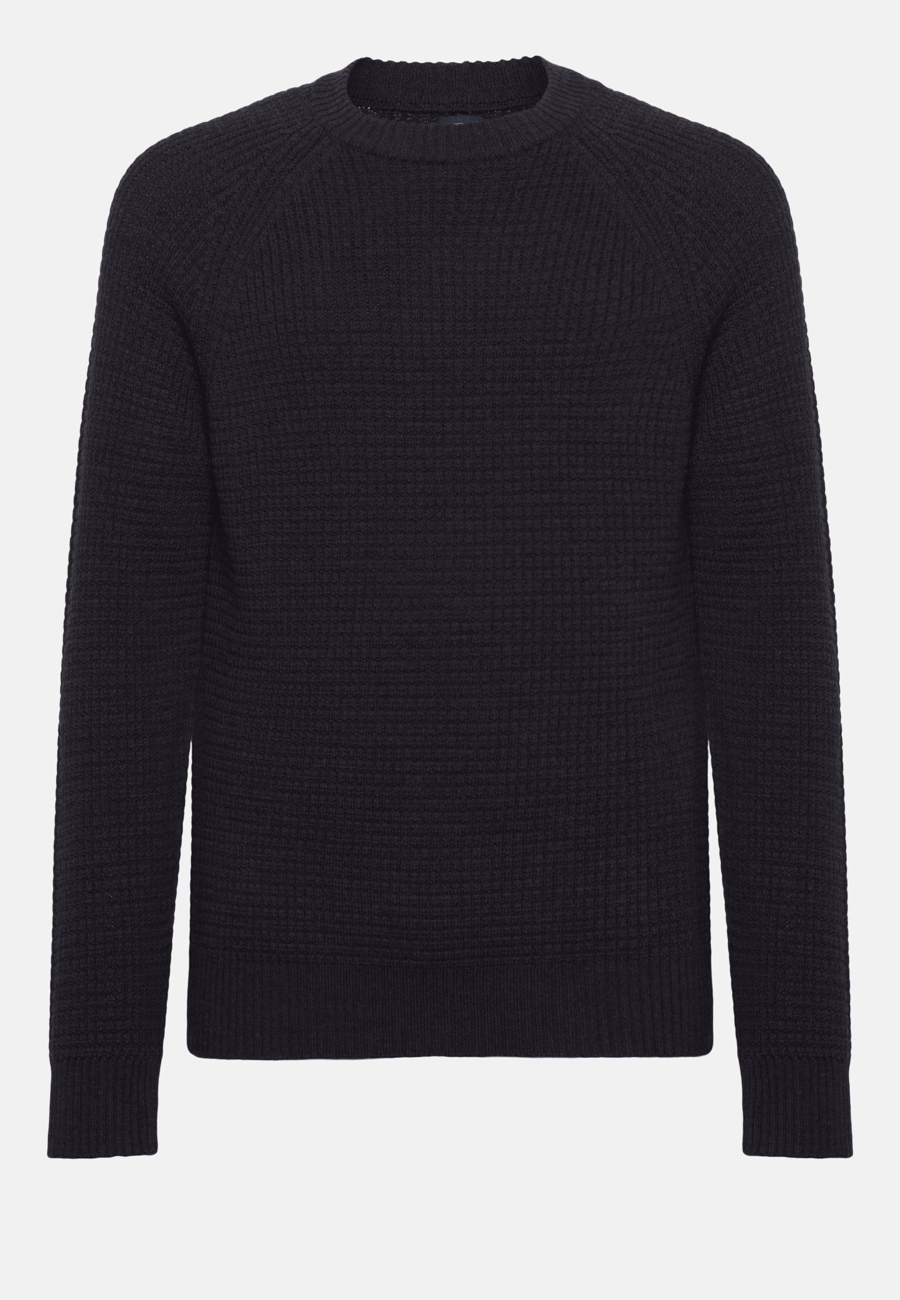 Merino Wool Crewneck Jumper Navy, , large image number 3