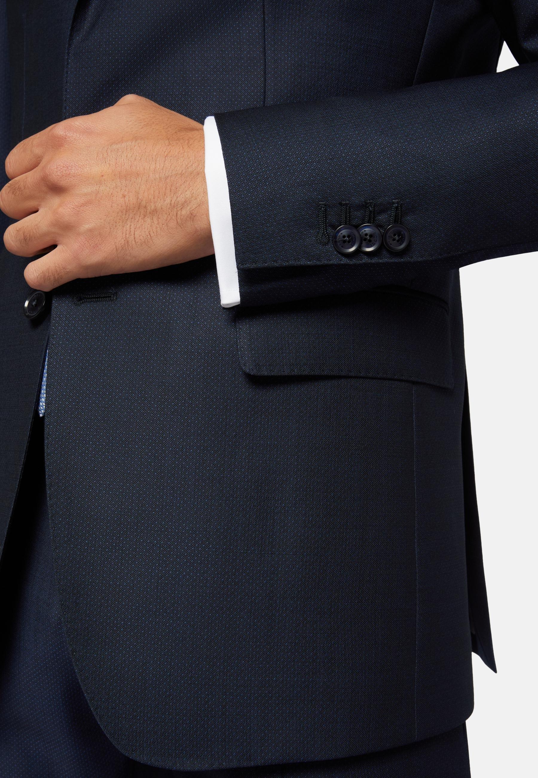Textured Wool Suit Navy, , large image number 5