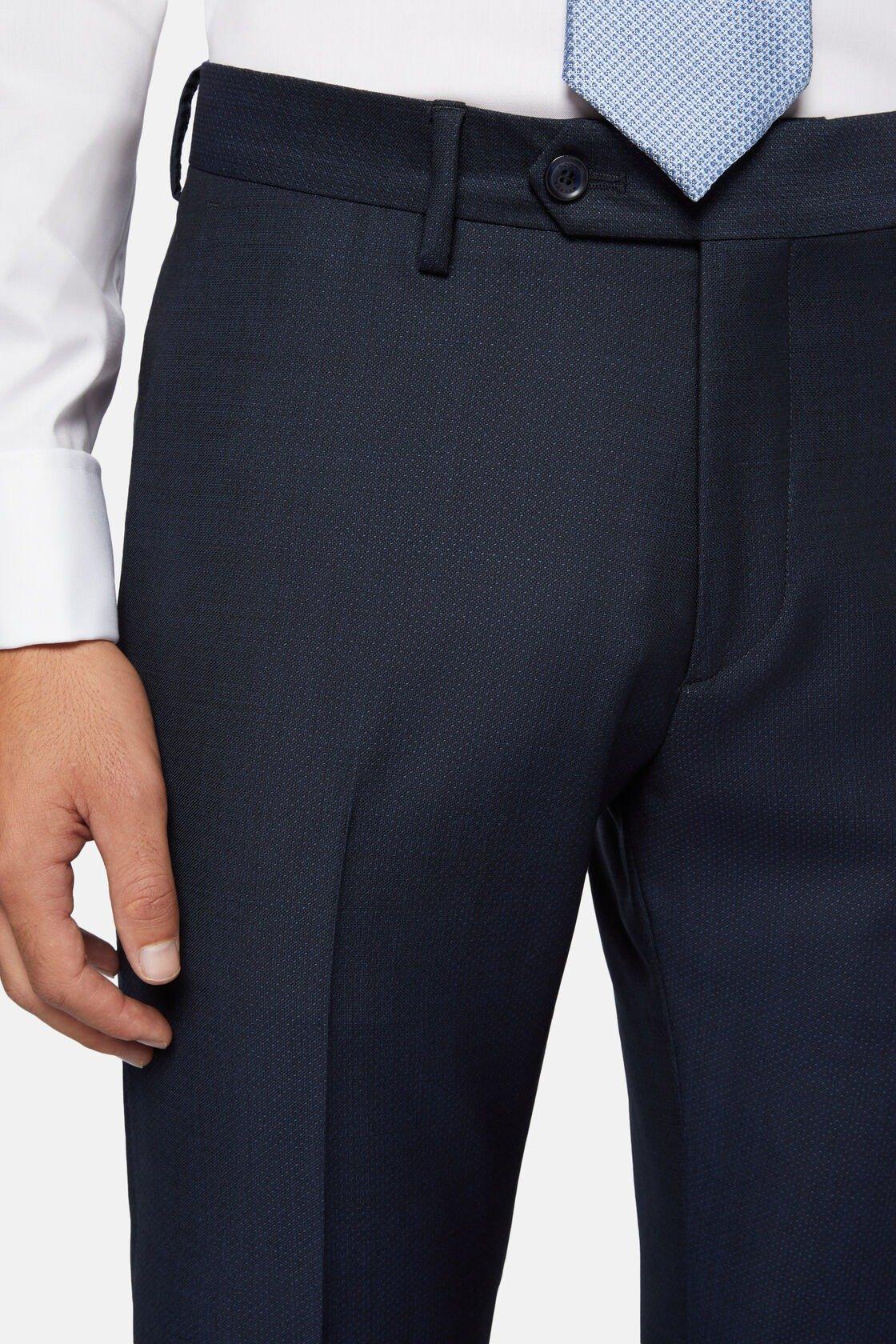 Textured Wool Suit Navy, , large image number 6