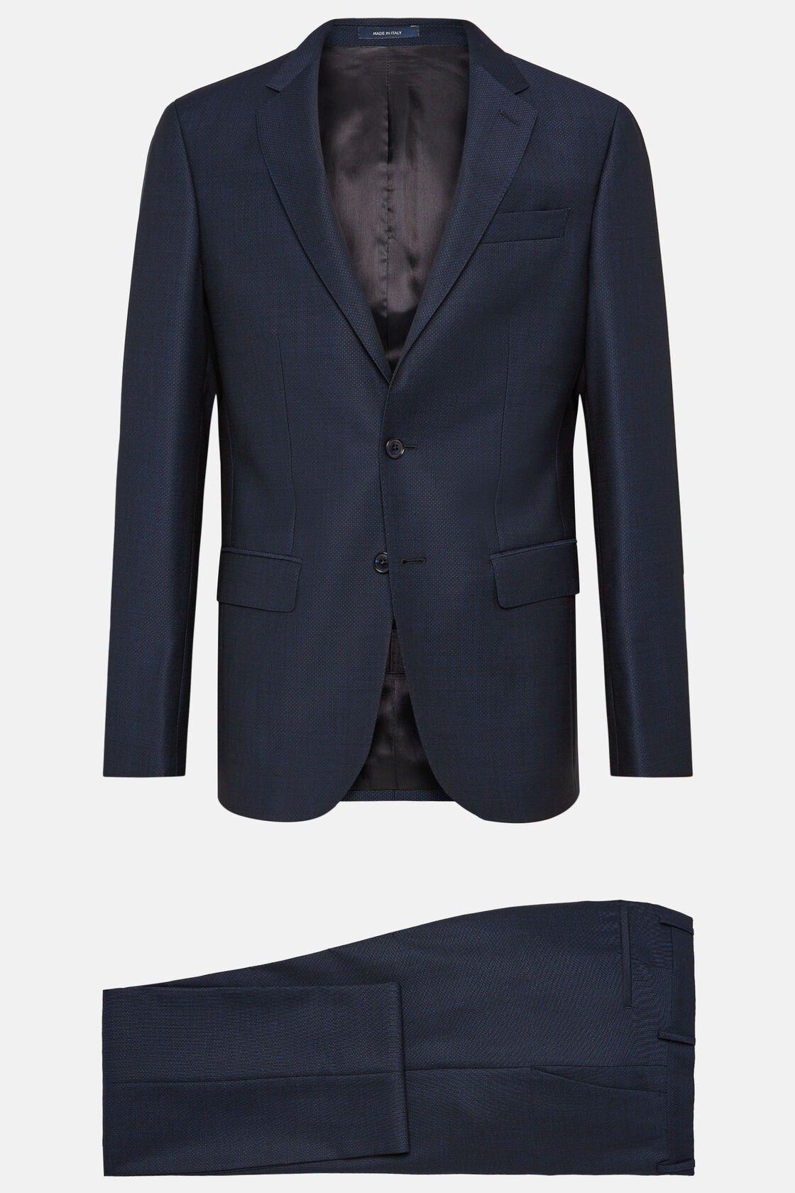 Textured Wool Suit Navy, , large image number 8