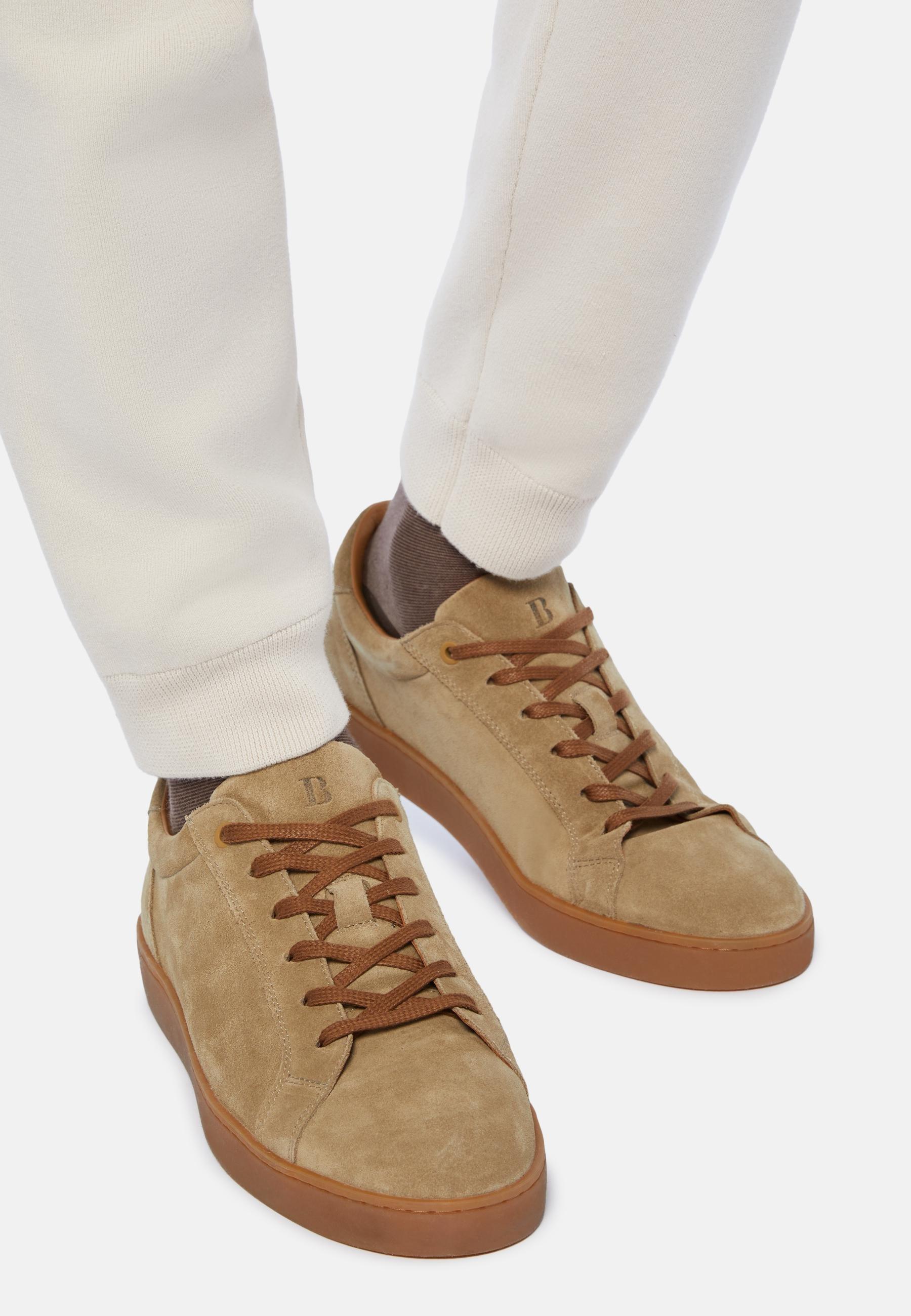 Suede Trainers Beige, Beige, medium